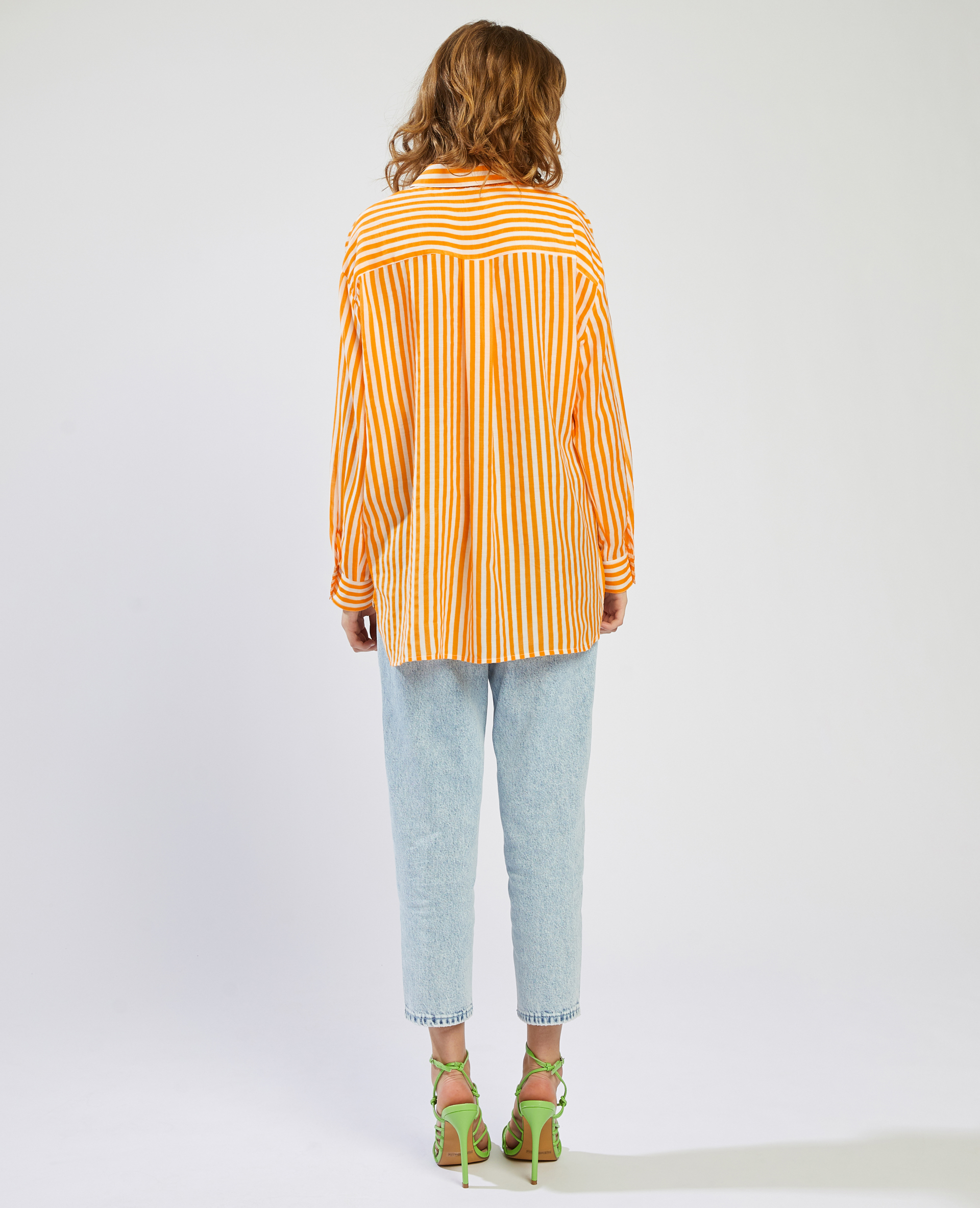 Chemise fluide rayée orange - Pimkie