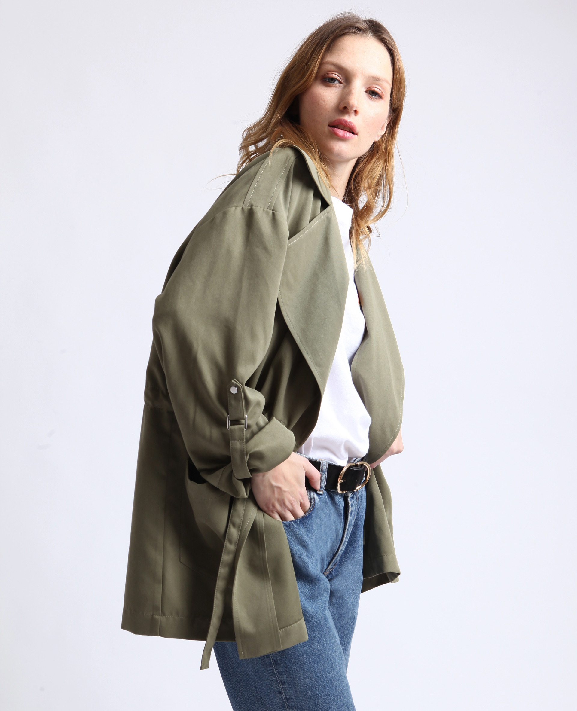 Veste online fluide kaki