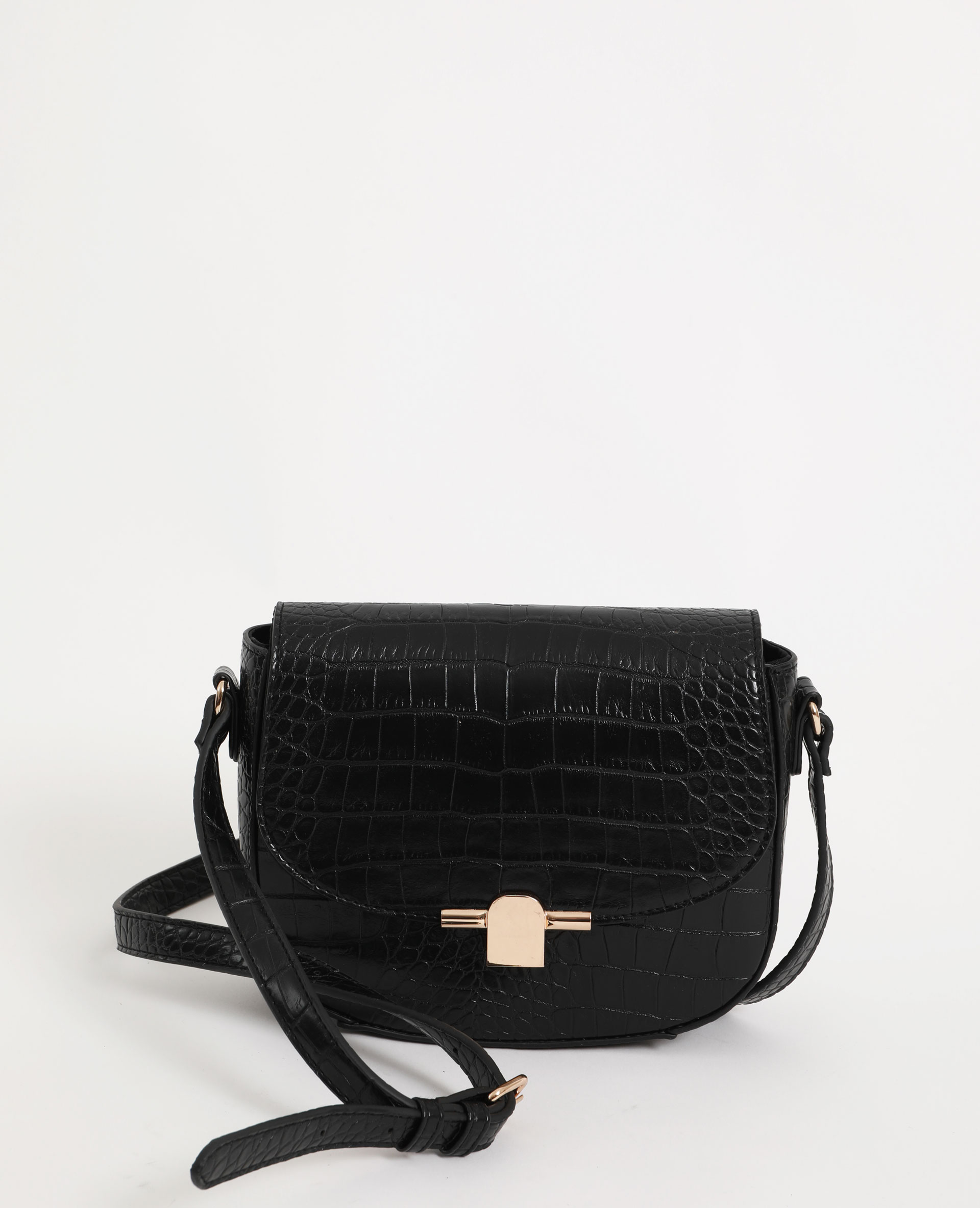 Mini sac online croco noir