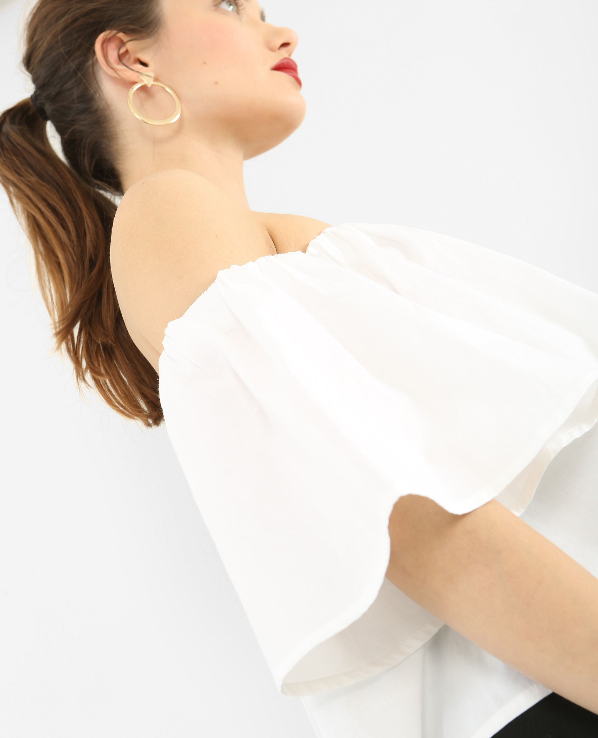 Blouse cropped blanc - Pimkie