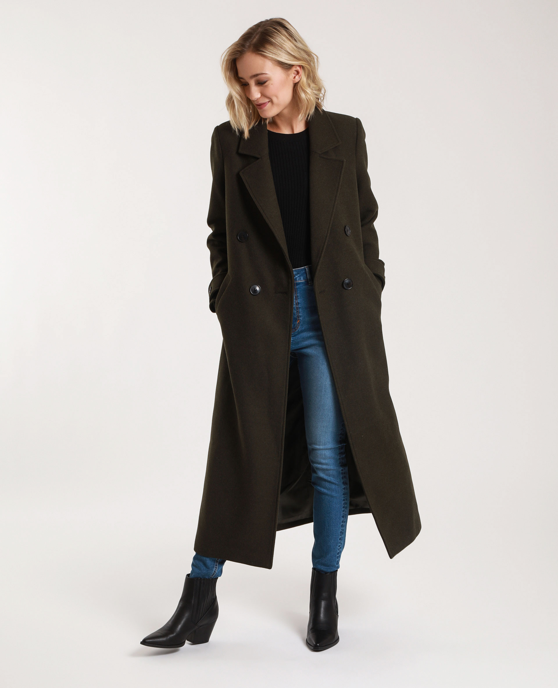 Manteau long avec laine Pimkie
