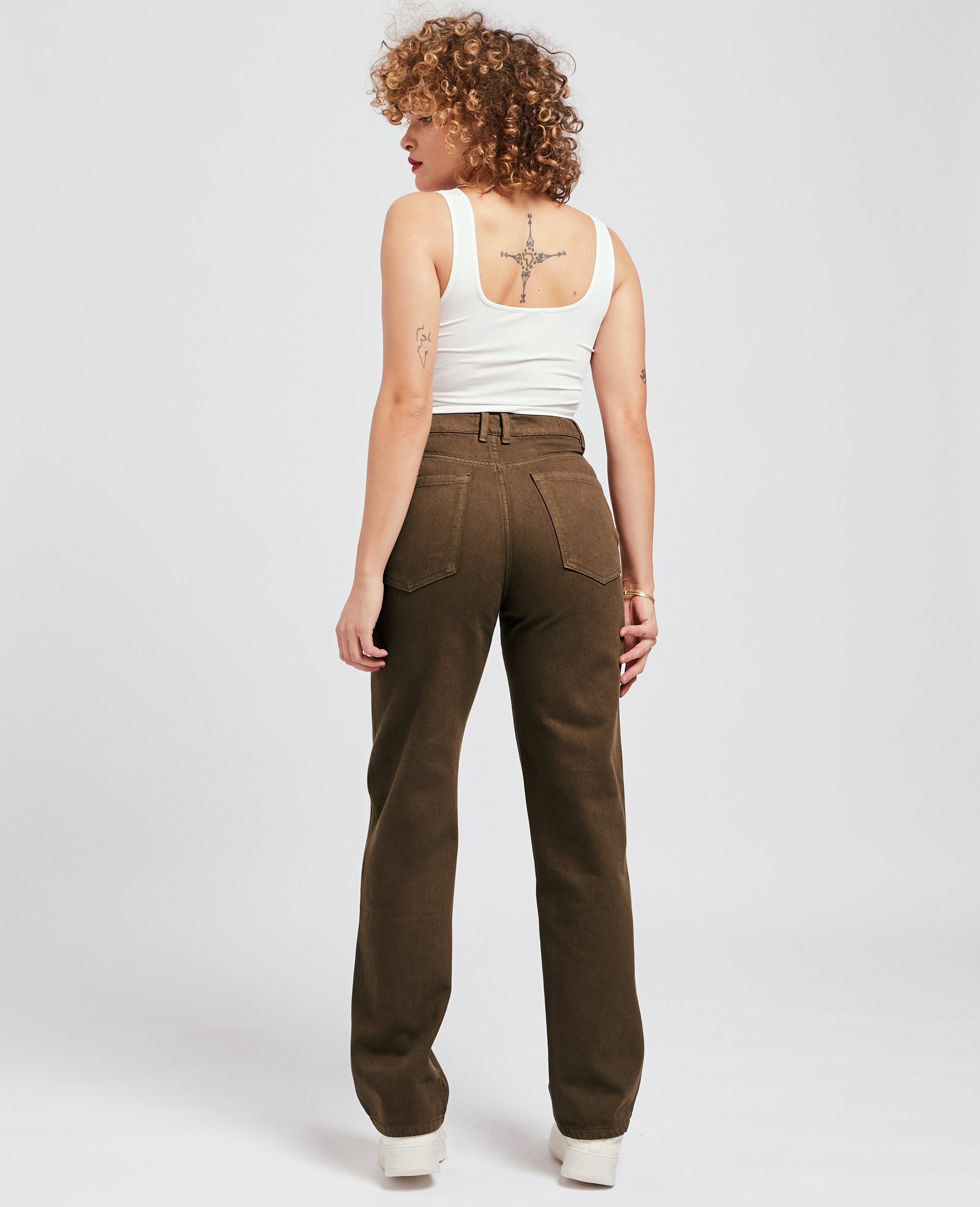 Jean large uni marron - Pimkie