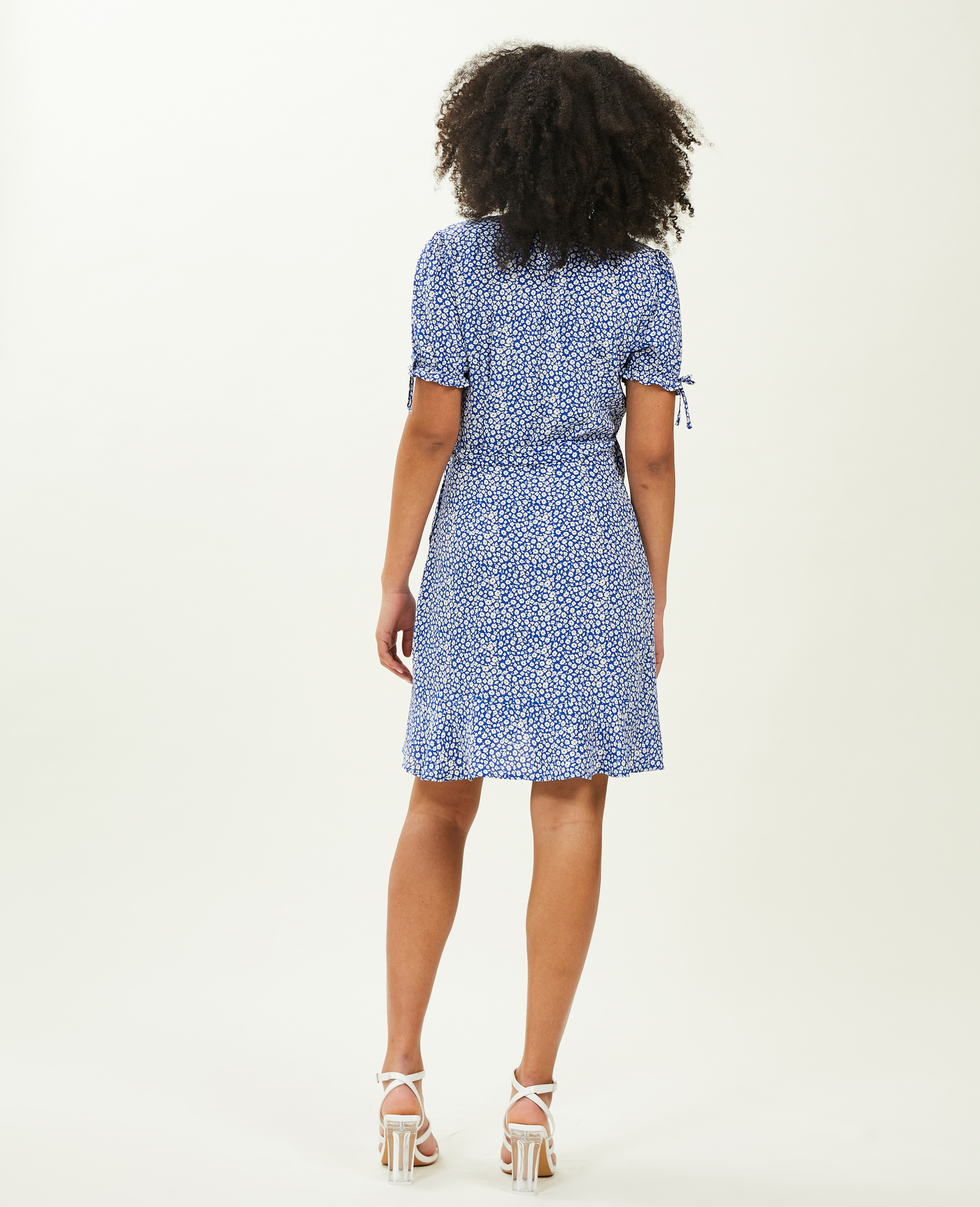 Robe courte cache-cœur bleu - Pimkie