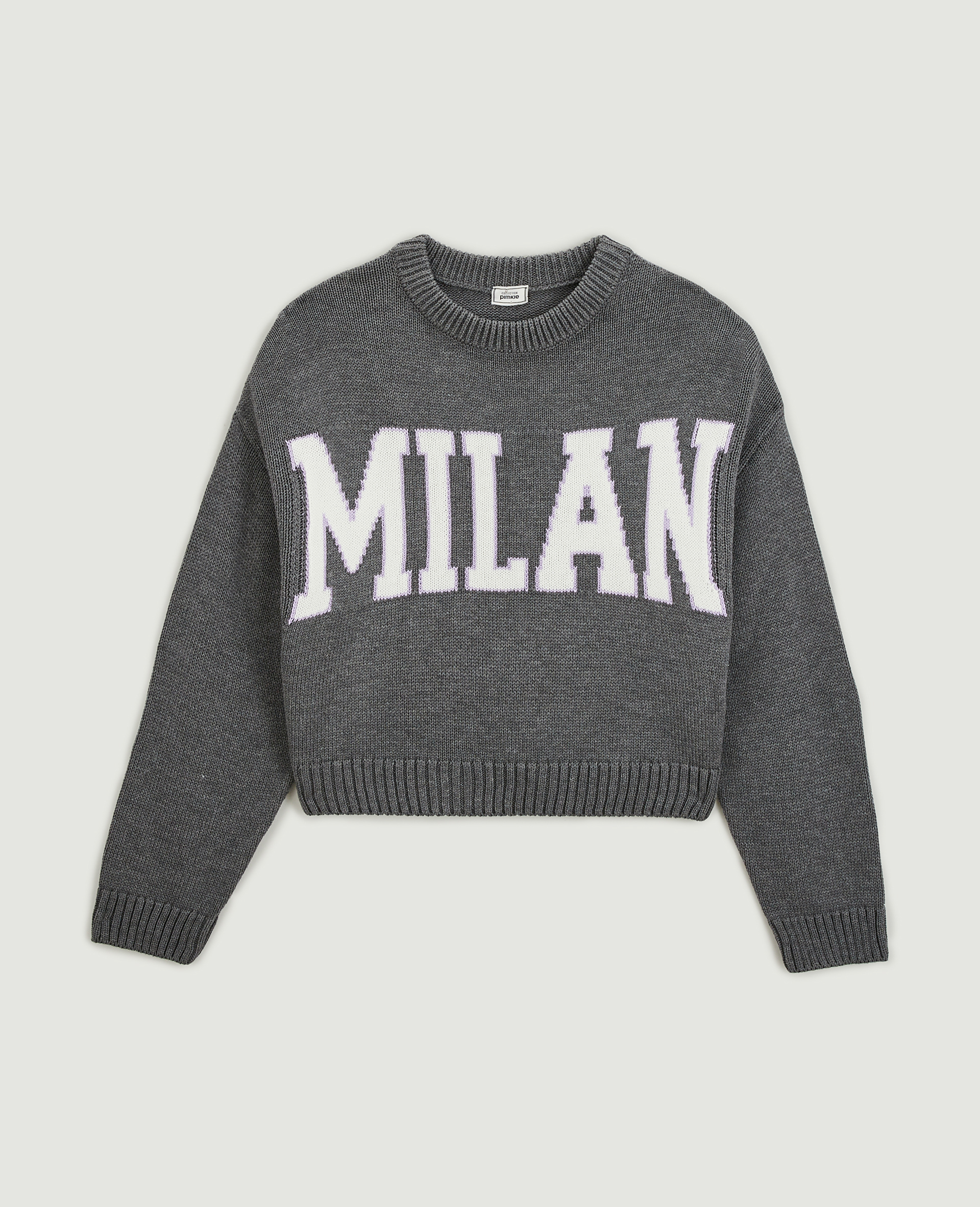 Pull court en maille gris clair - Pimkie