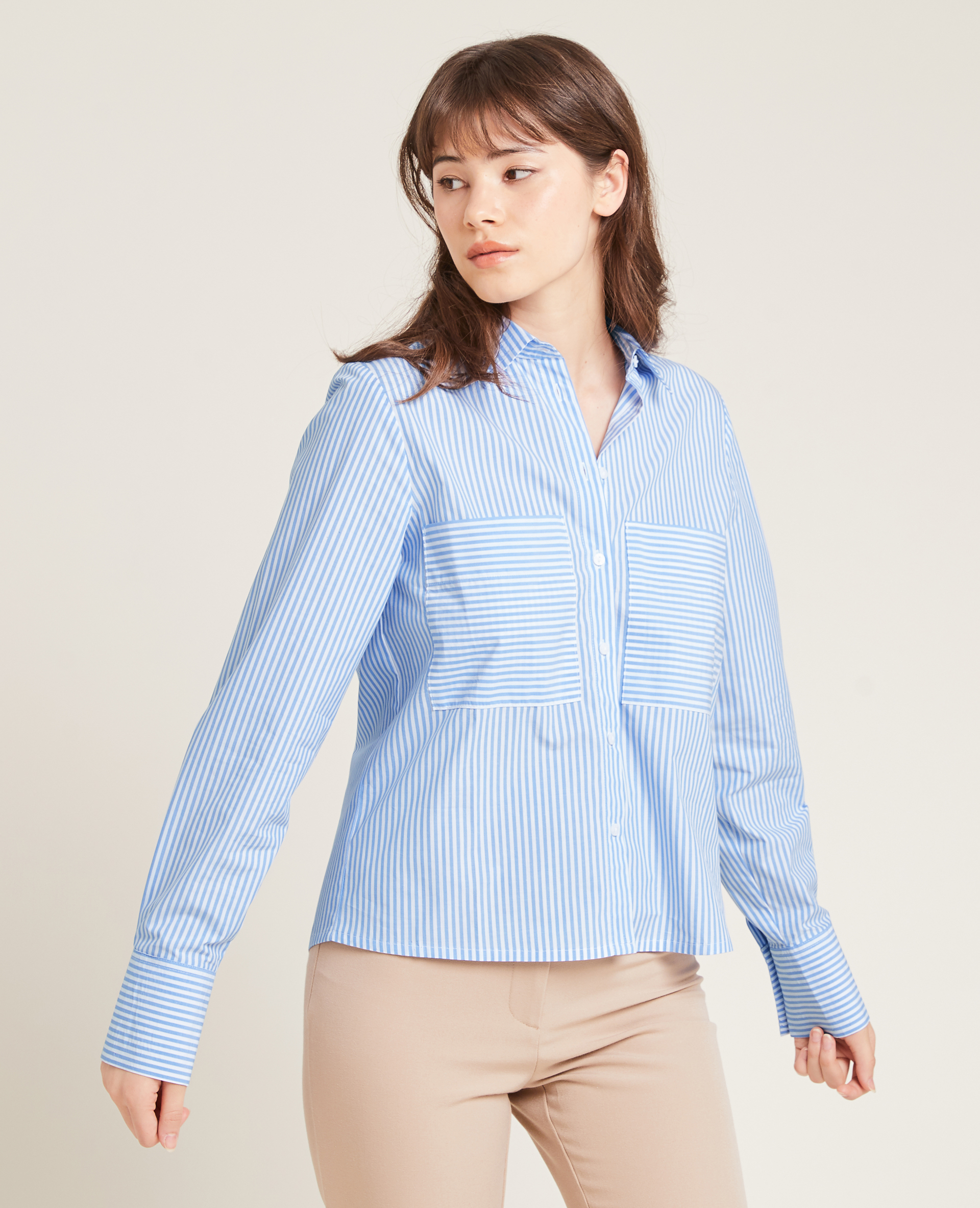 Chemise manches longues bleu - Pimkie