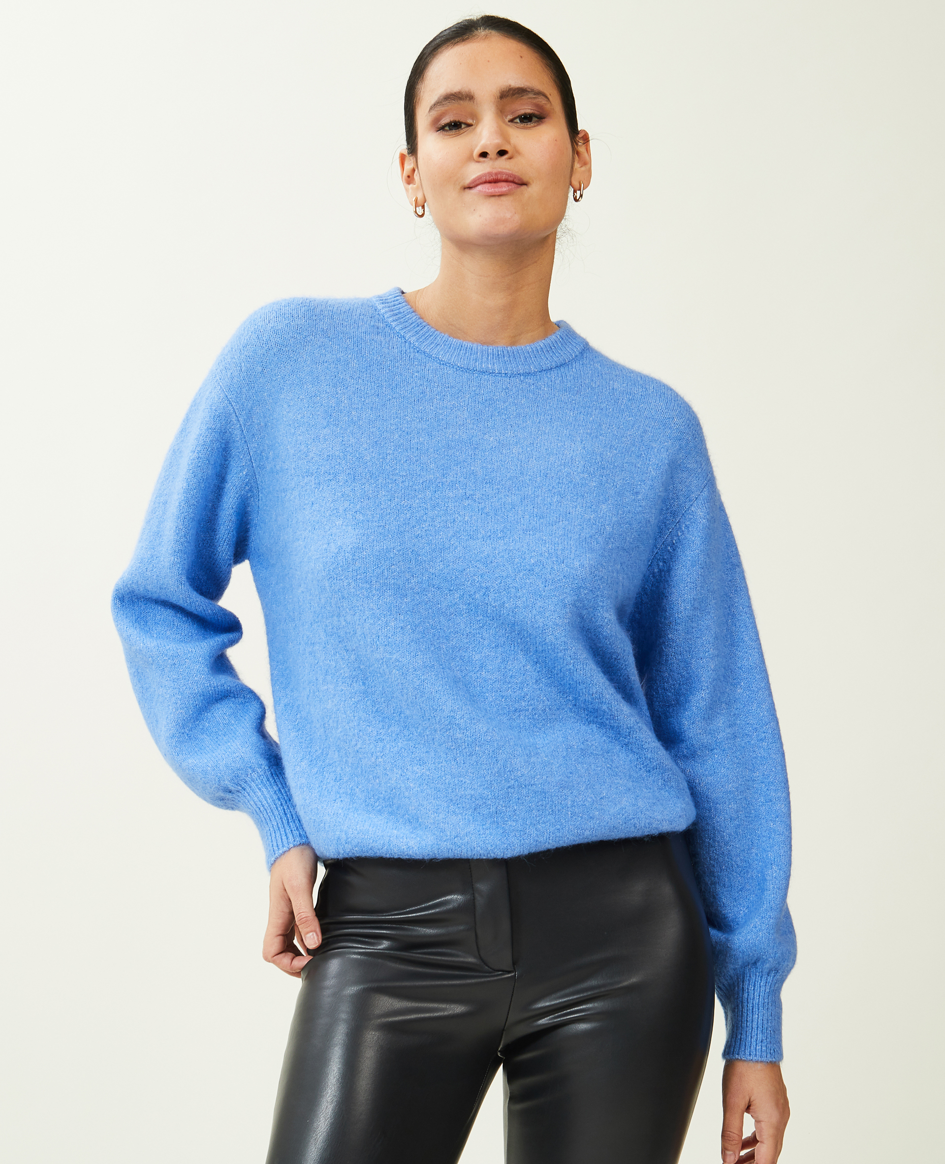 Pull maille col rond bleu - Pimkie