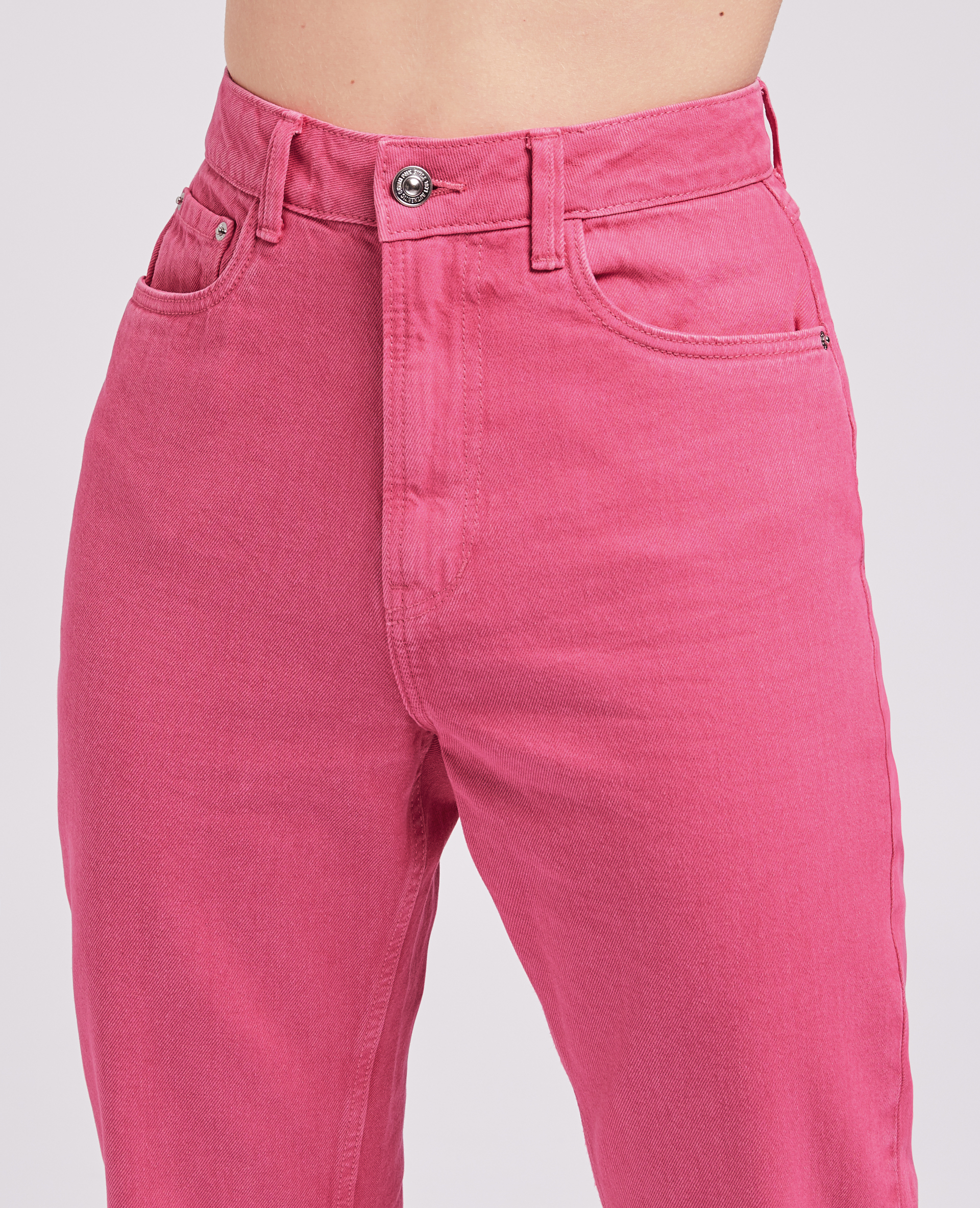Jean droit taille haute rose - Pimkie