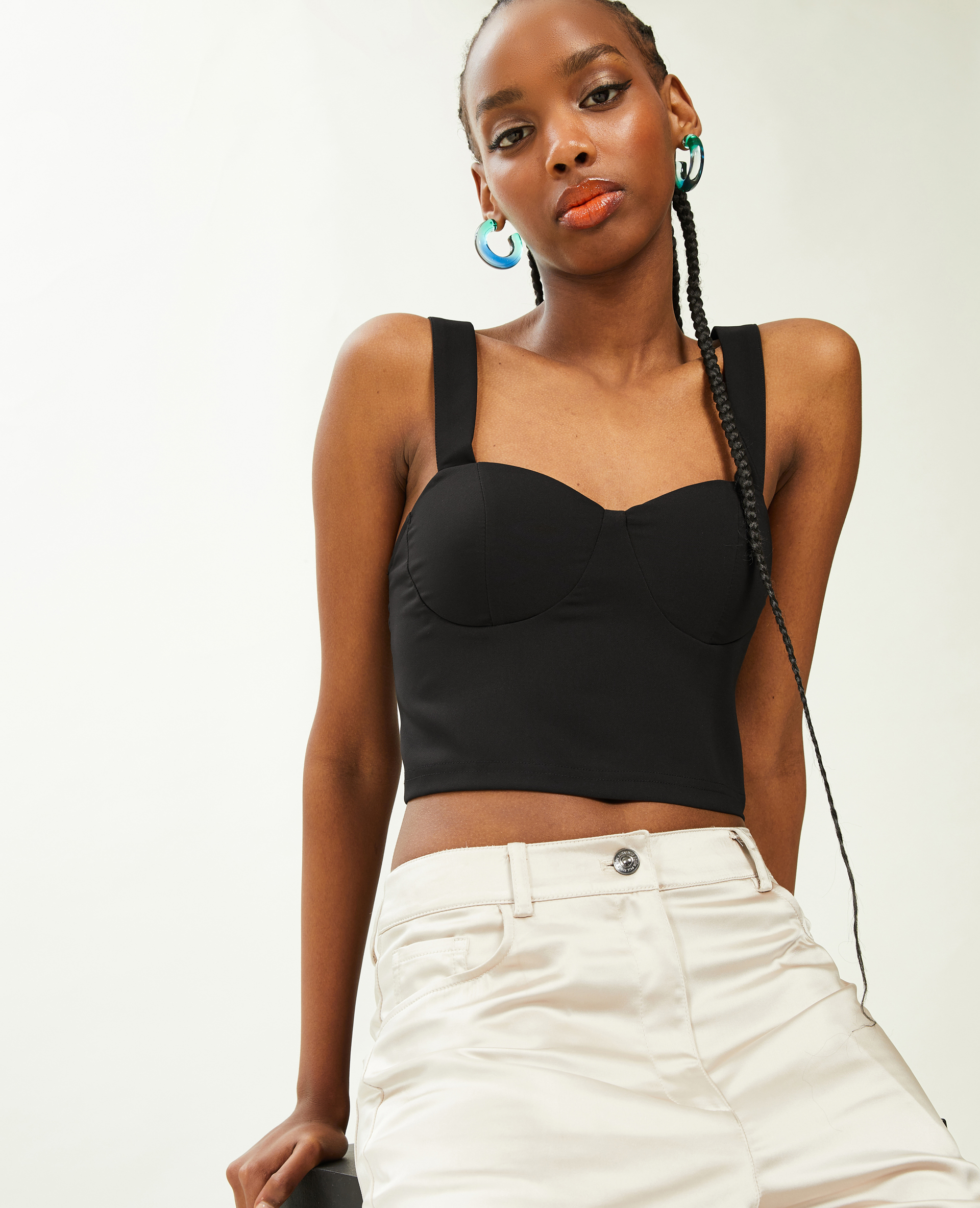Top brassière larges bretelles noir - Pimkie