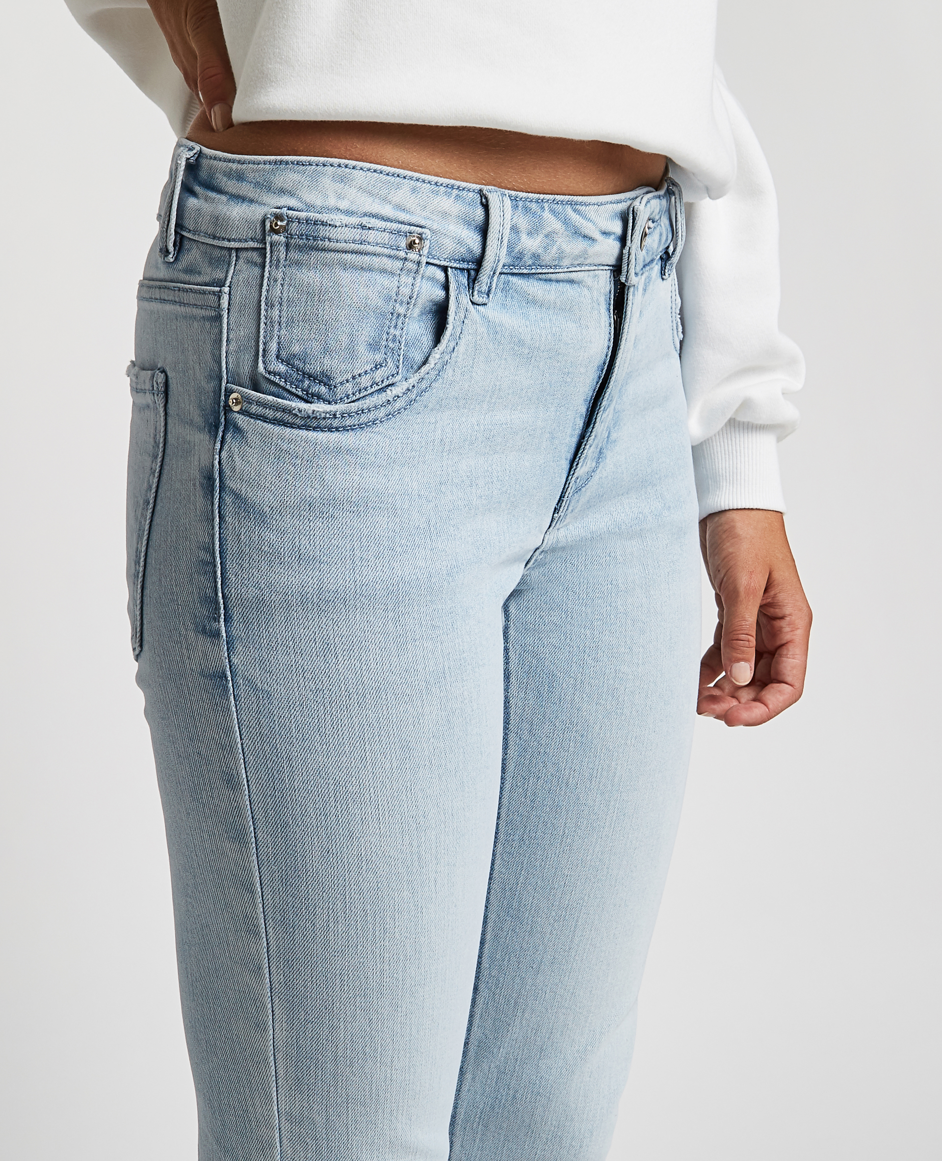 Jean skinny taille basse bleu clair - Pimkie