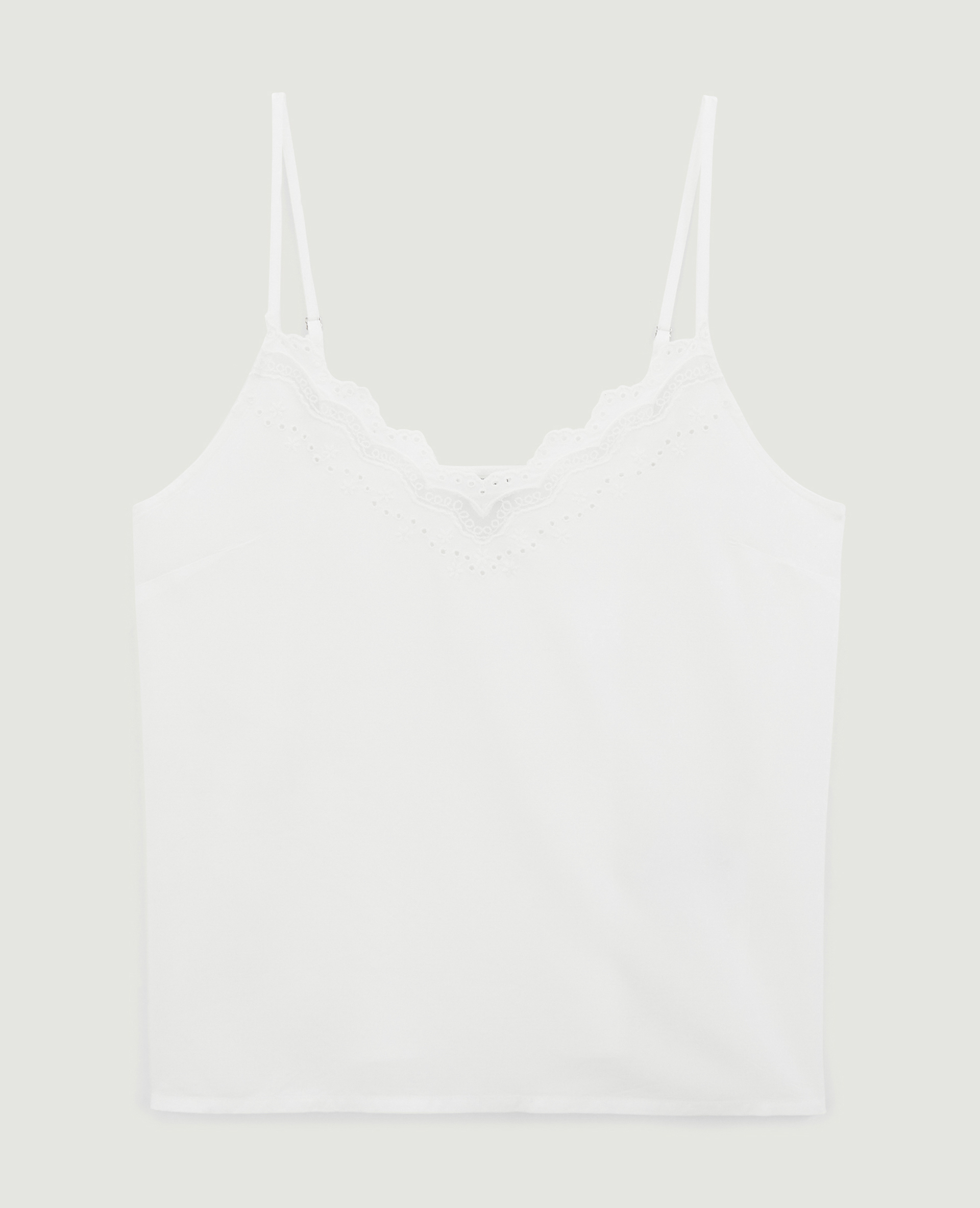 Top dentelle fines bretelles blanc cassé - Pimkie