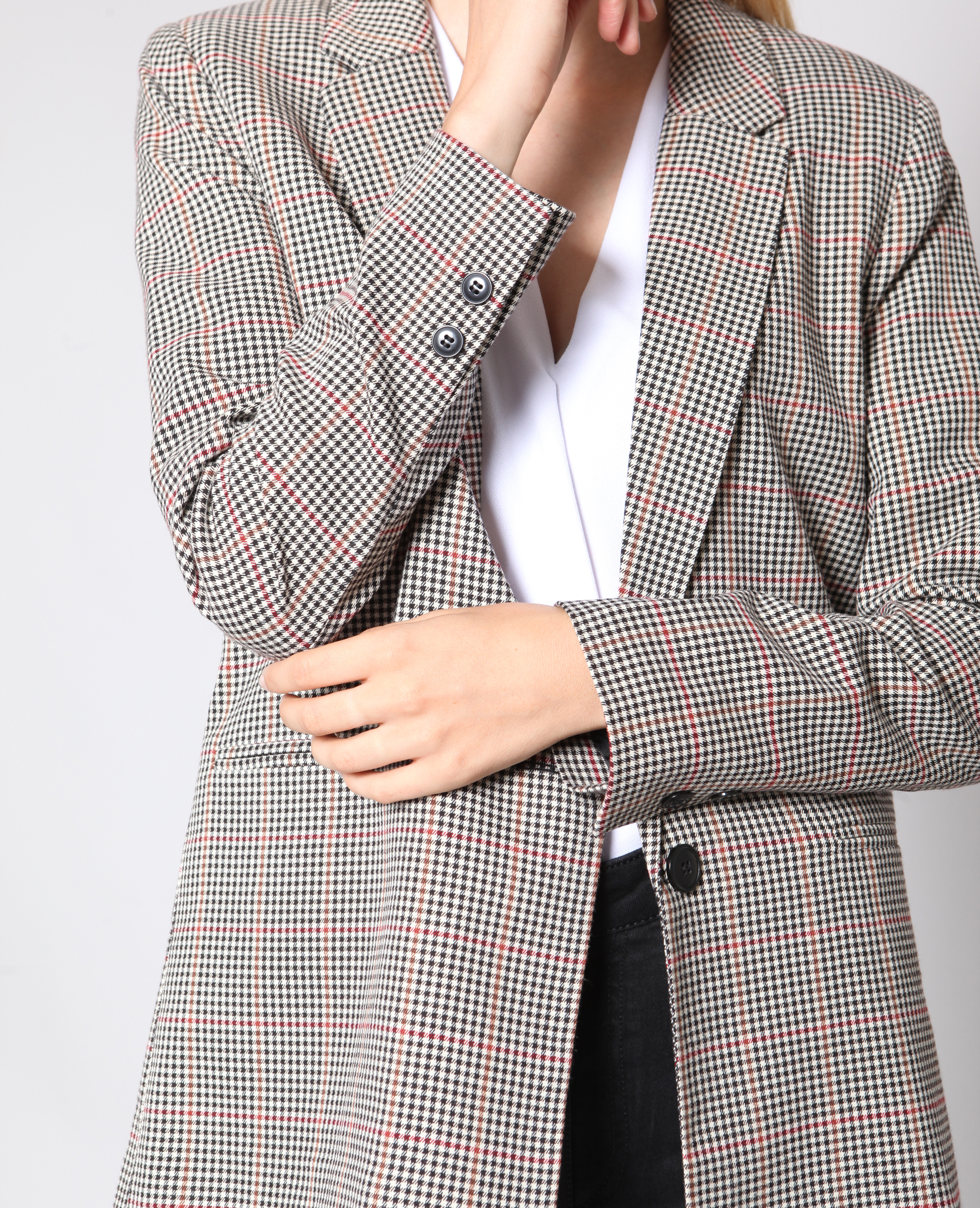 Blazer à carreaux noir - Pimkie