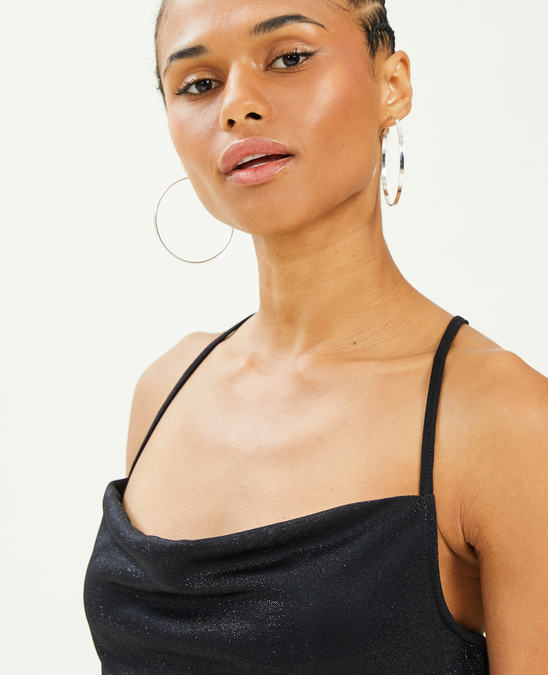 Top col bénitier avec lurex noir - Pimkie