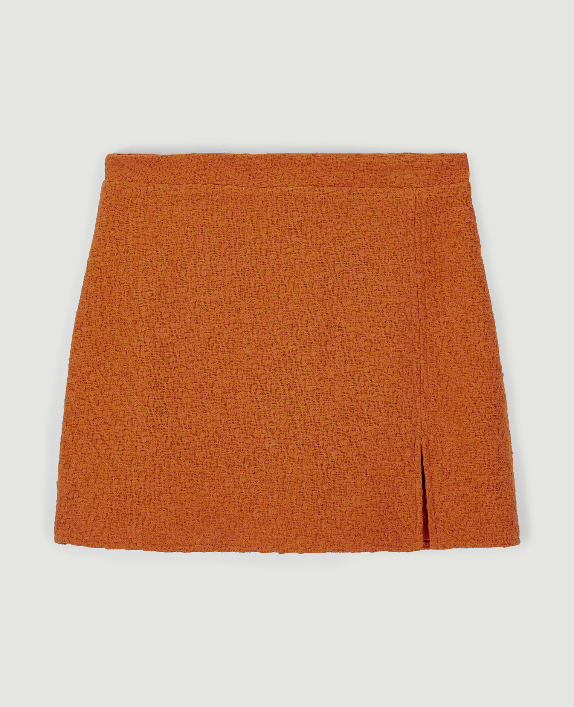 Jupe-short en tweed orange - Pimkie