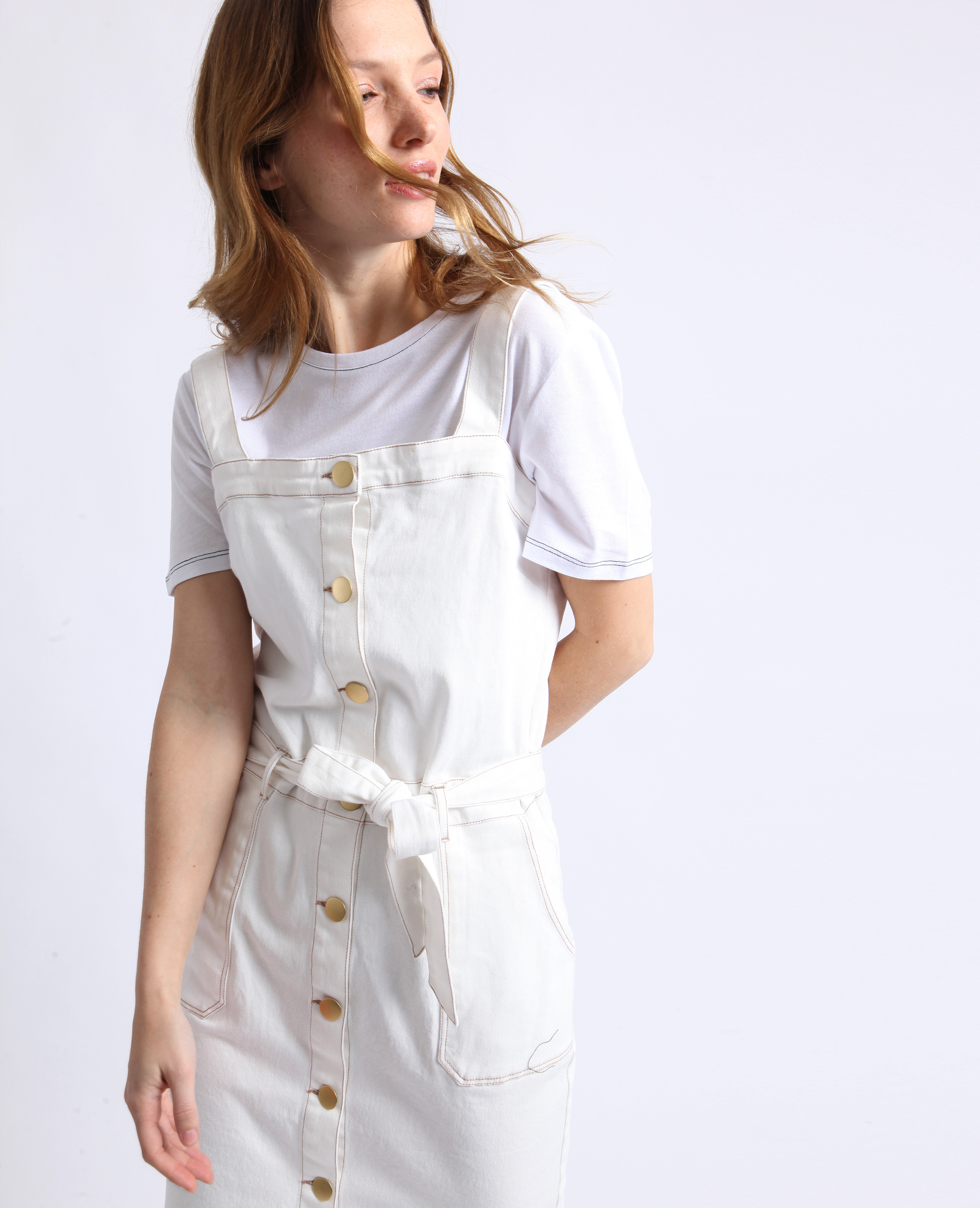 Robe en online jean blanche