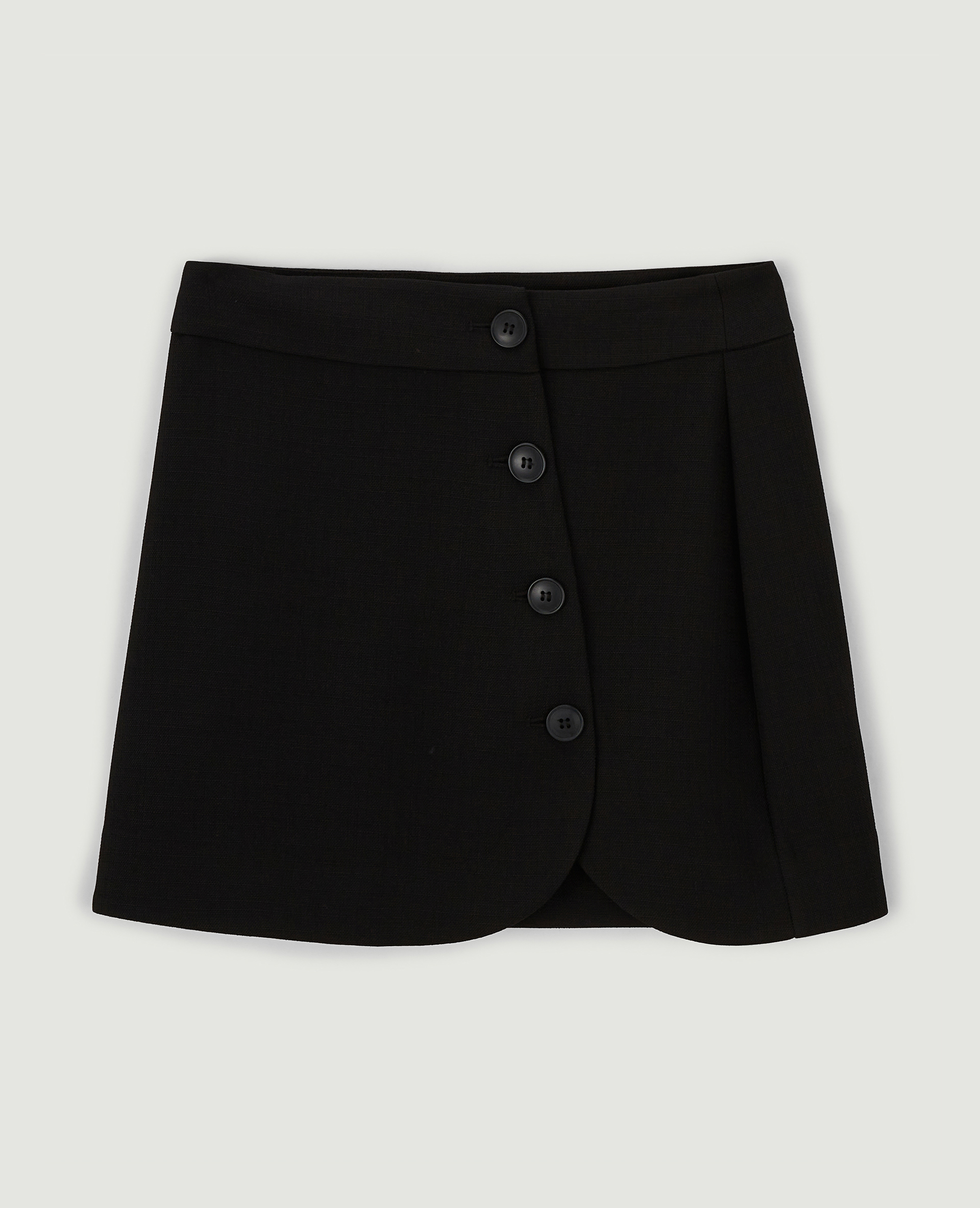Jupe courte boutonnée noir - Pimkie