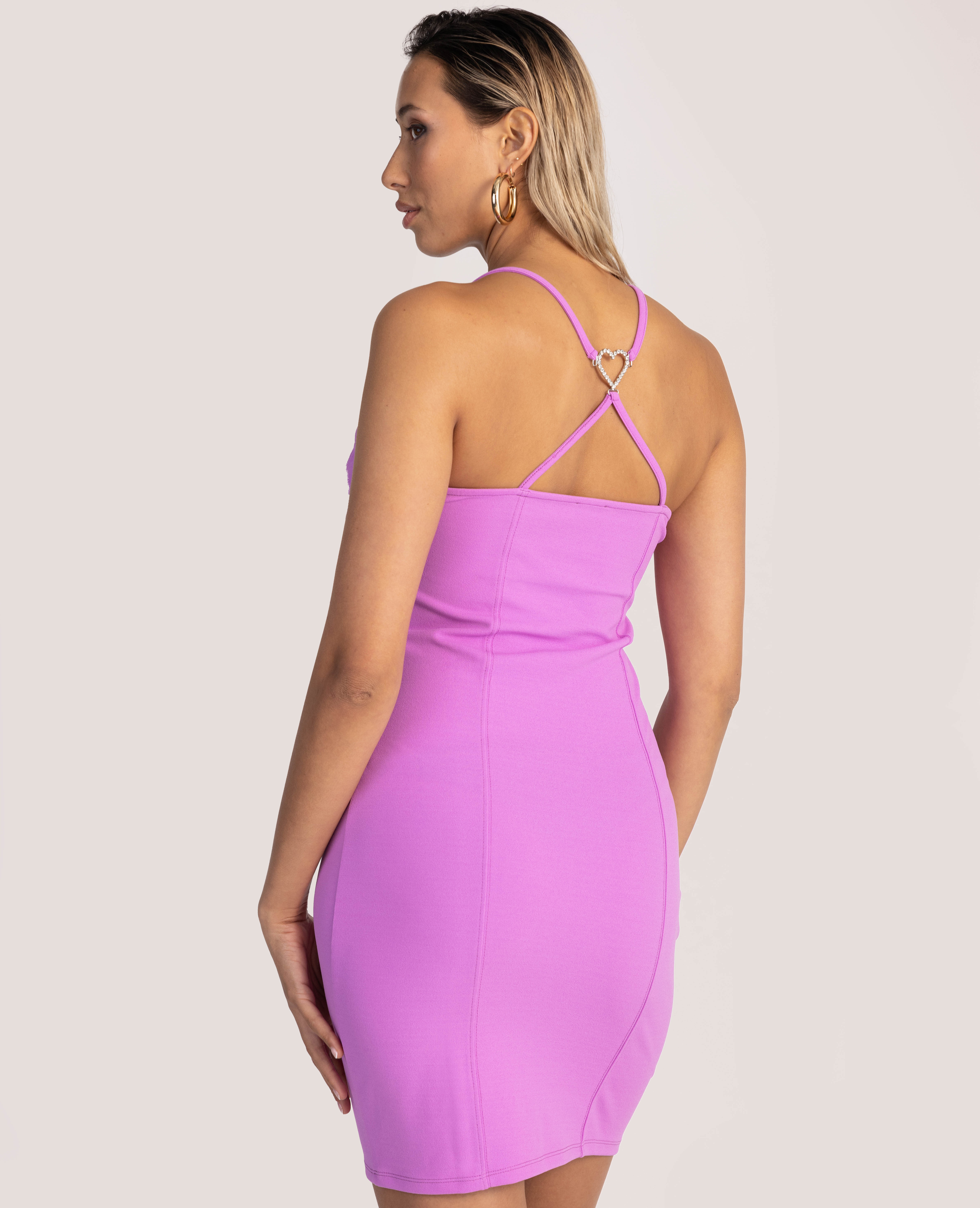Robe courte avec cœur strass violet - Pimkie