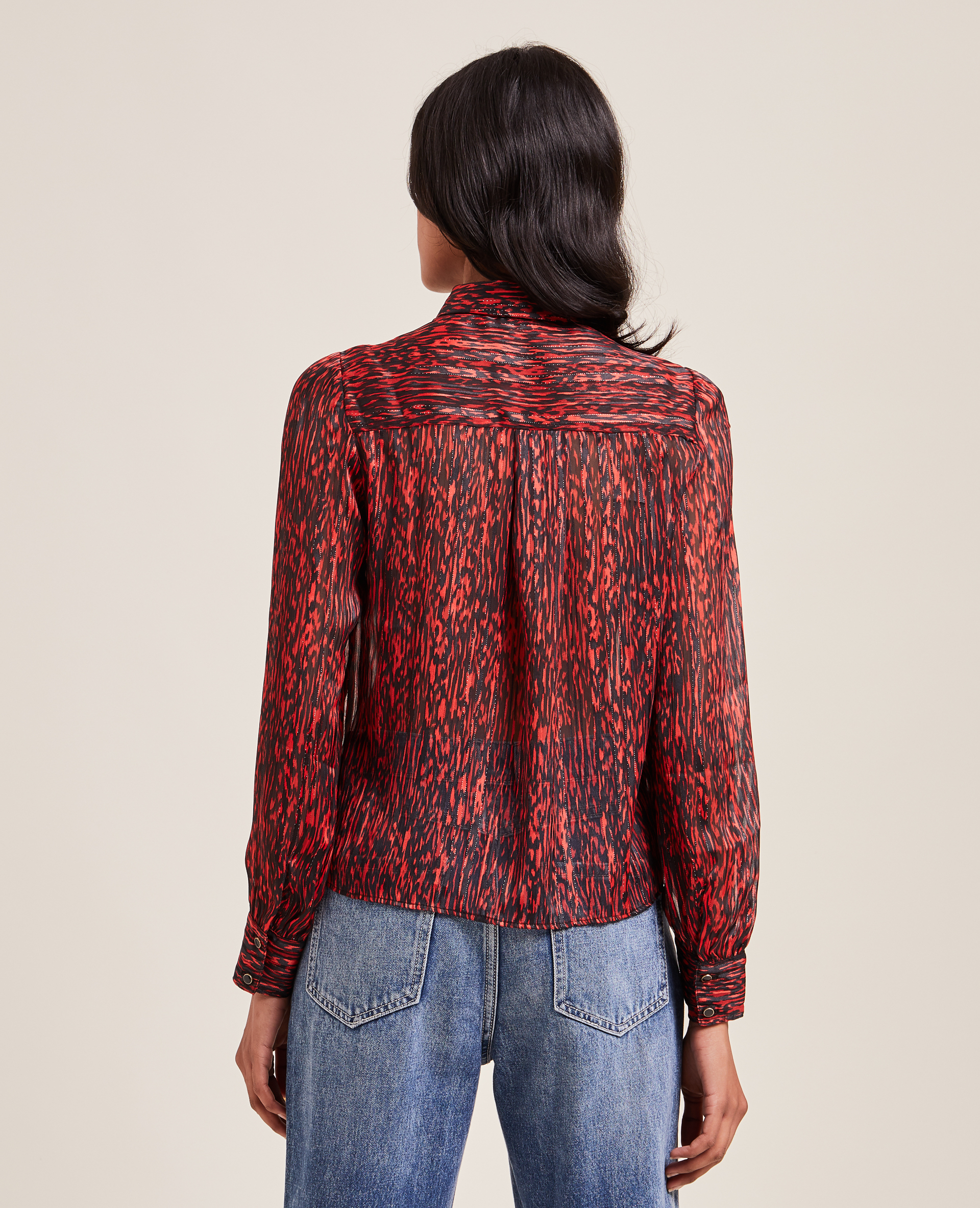 Chemise à fronces rouge - Pimkie