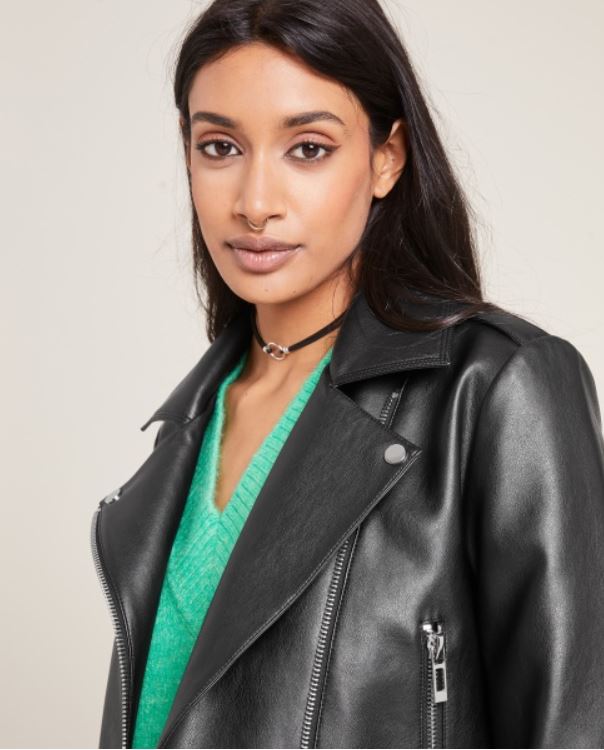 Blouson biker zippé noir - Pimkie