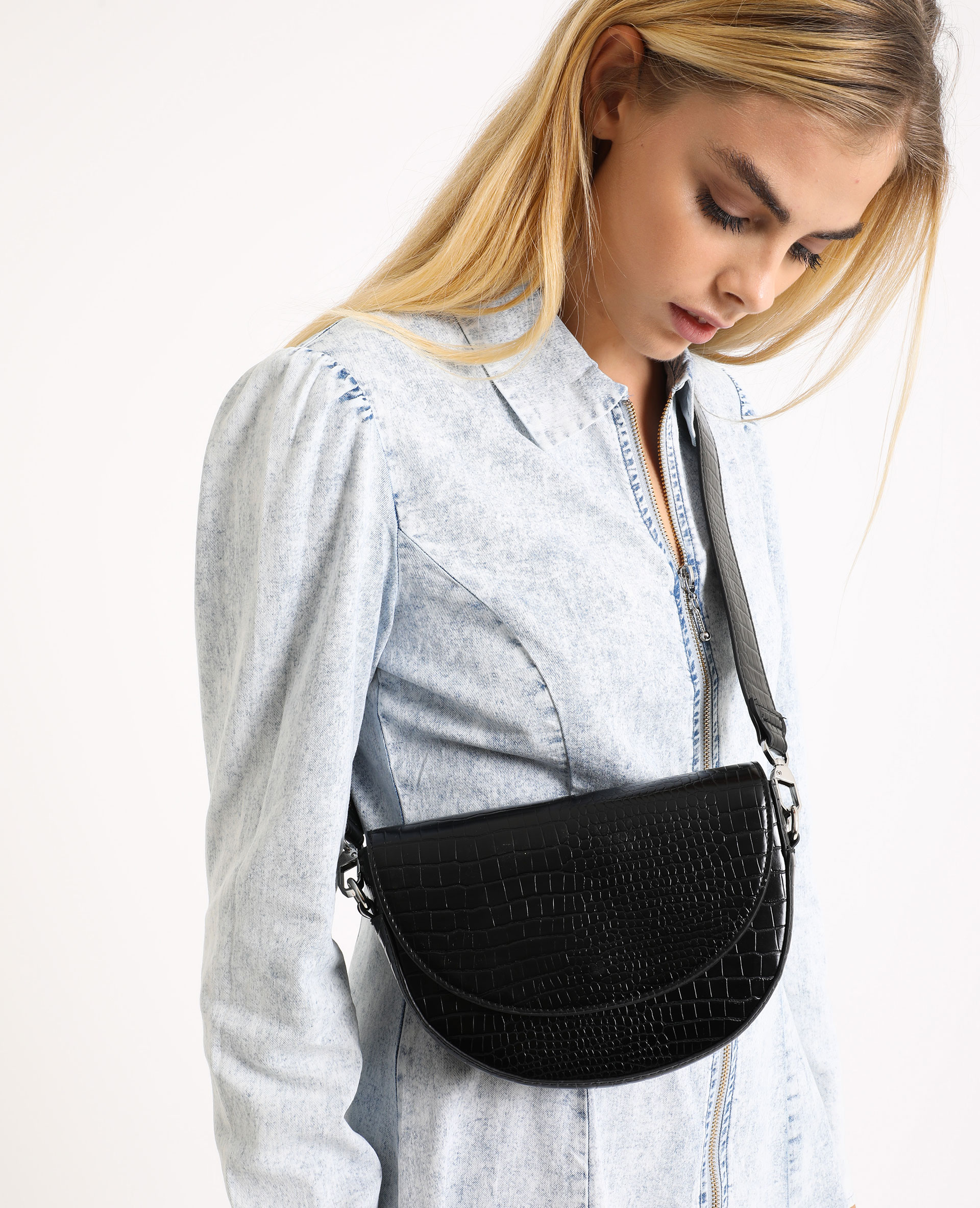 Sac bandoulière shop demi lune