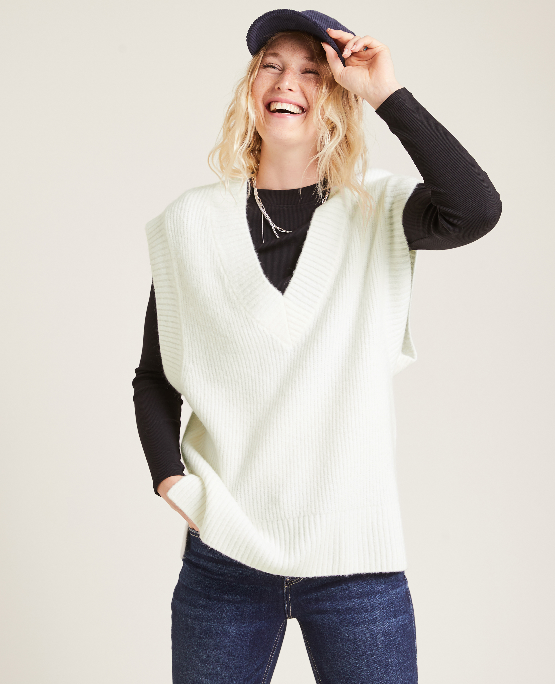 Pull sans manches oversize