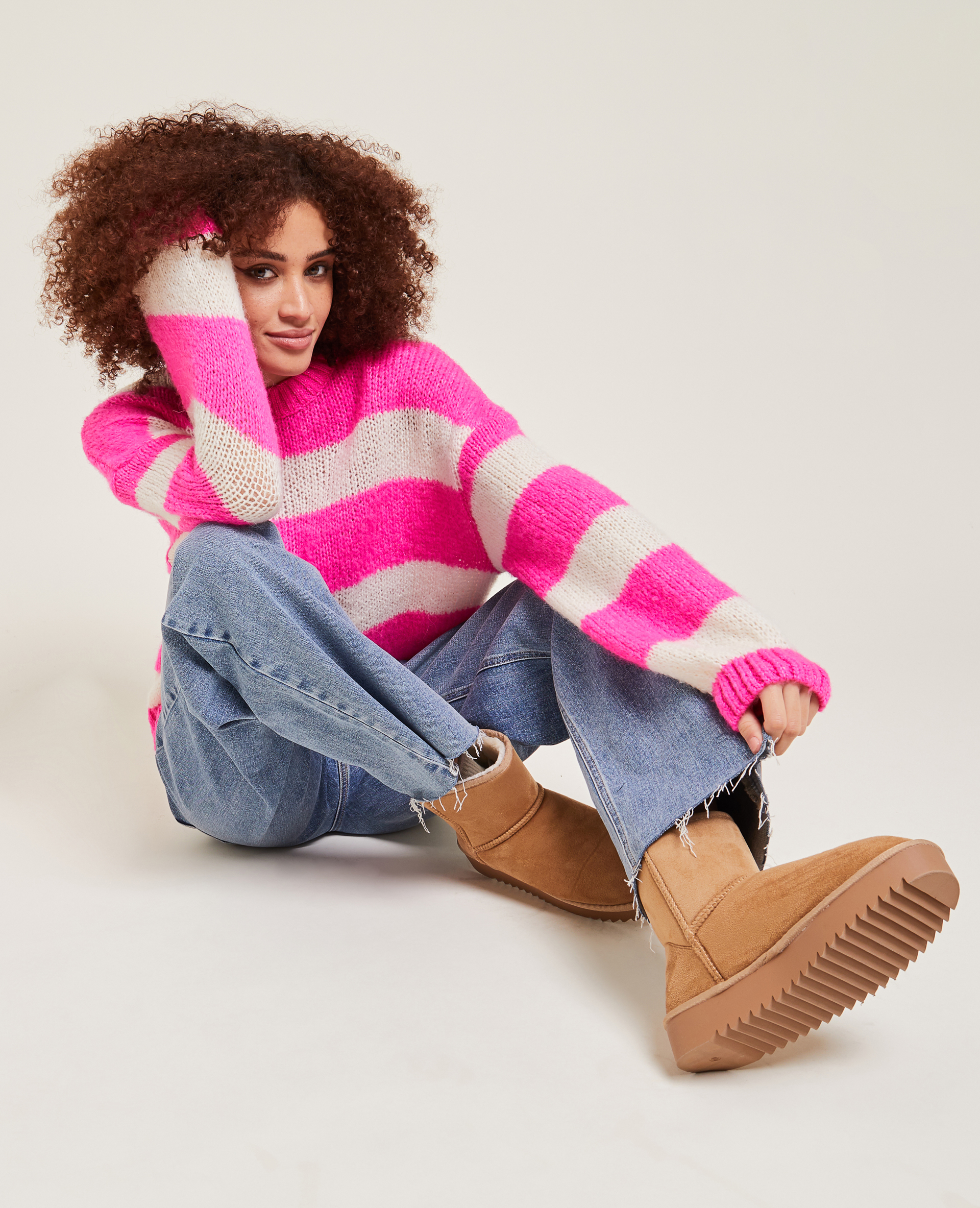 Pull col rond rose fuchsia - Pimkie
