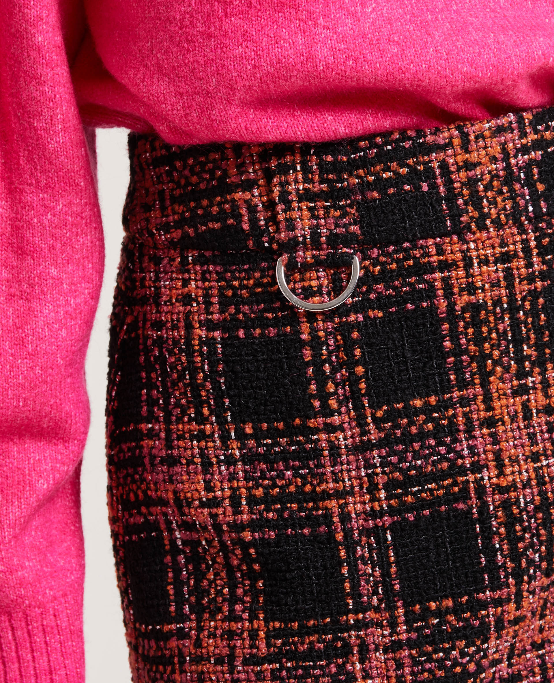 Jupe courte en tweed noir - Pimkie