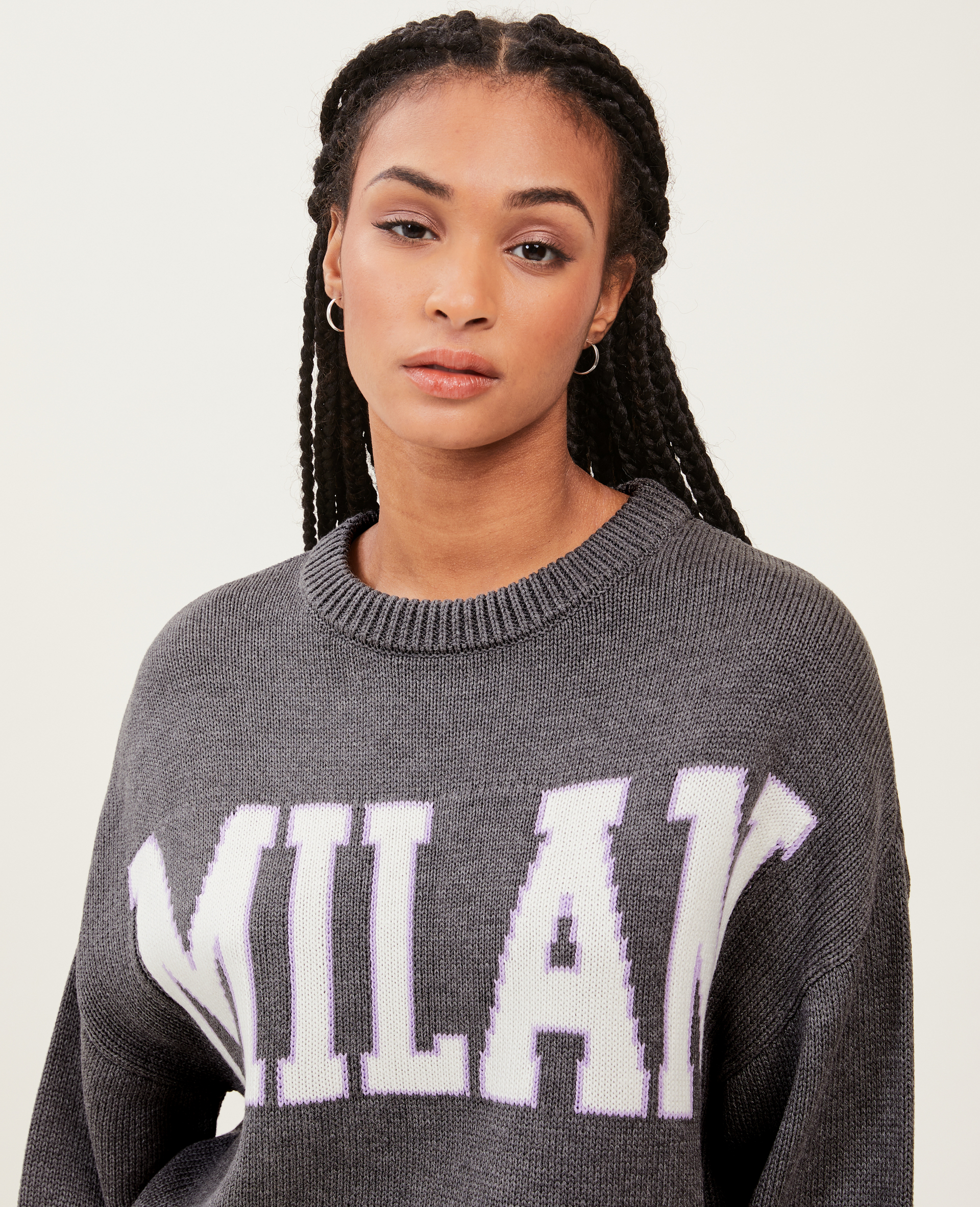 Pull court en maille gris clair - Pimkie