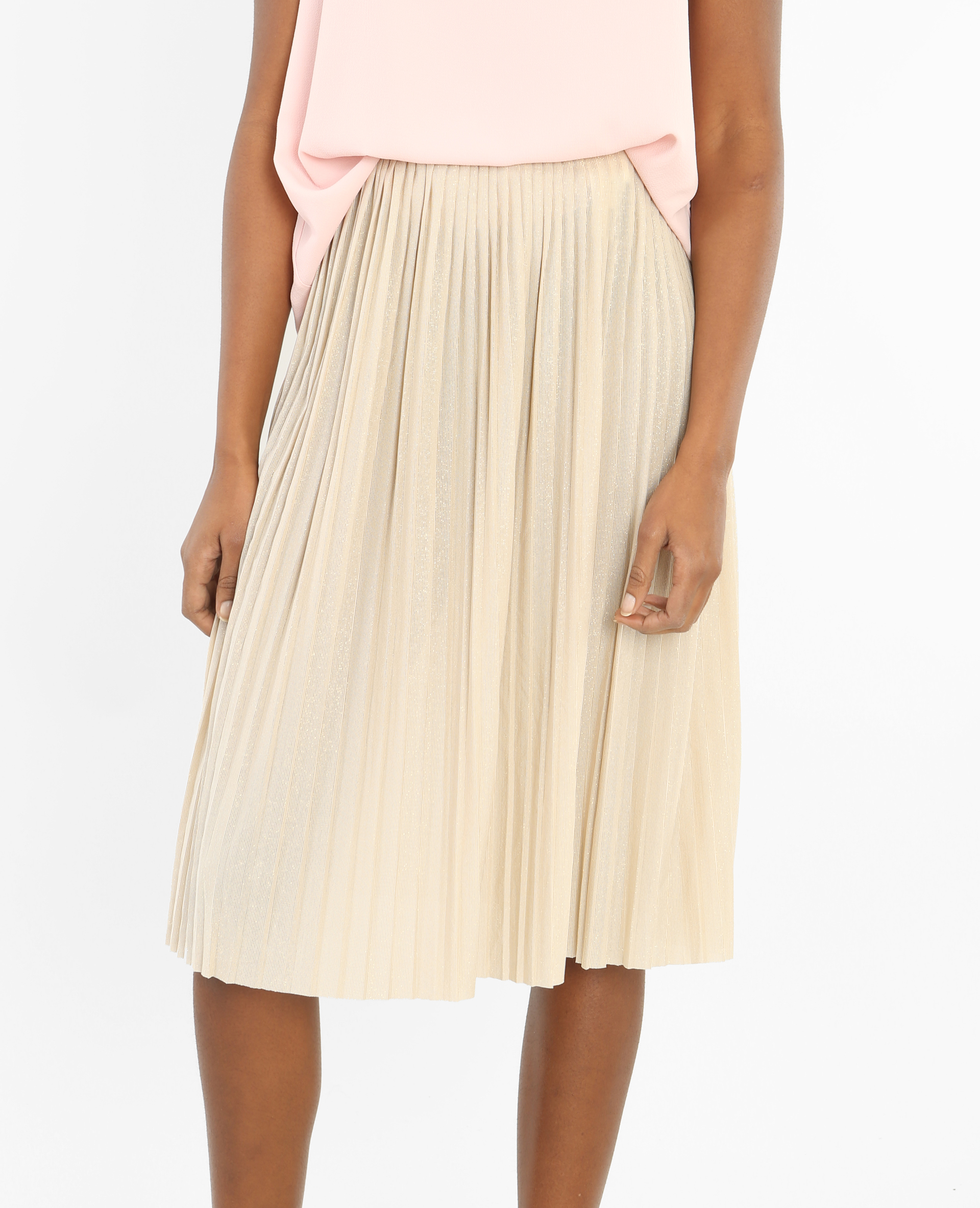 Jupe midi plissee lurex Pimkie