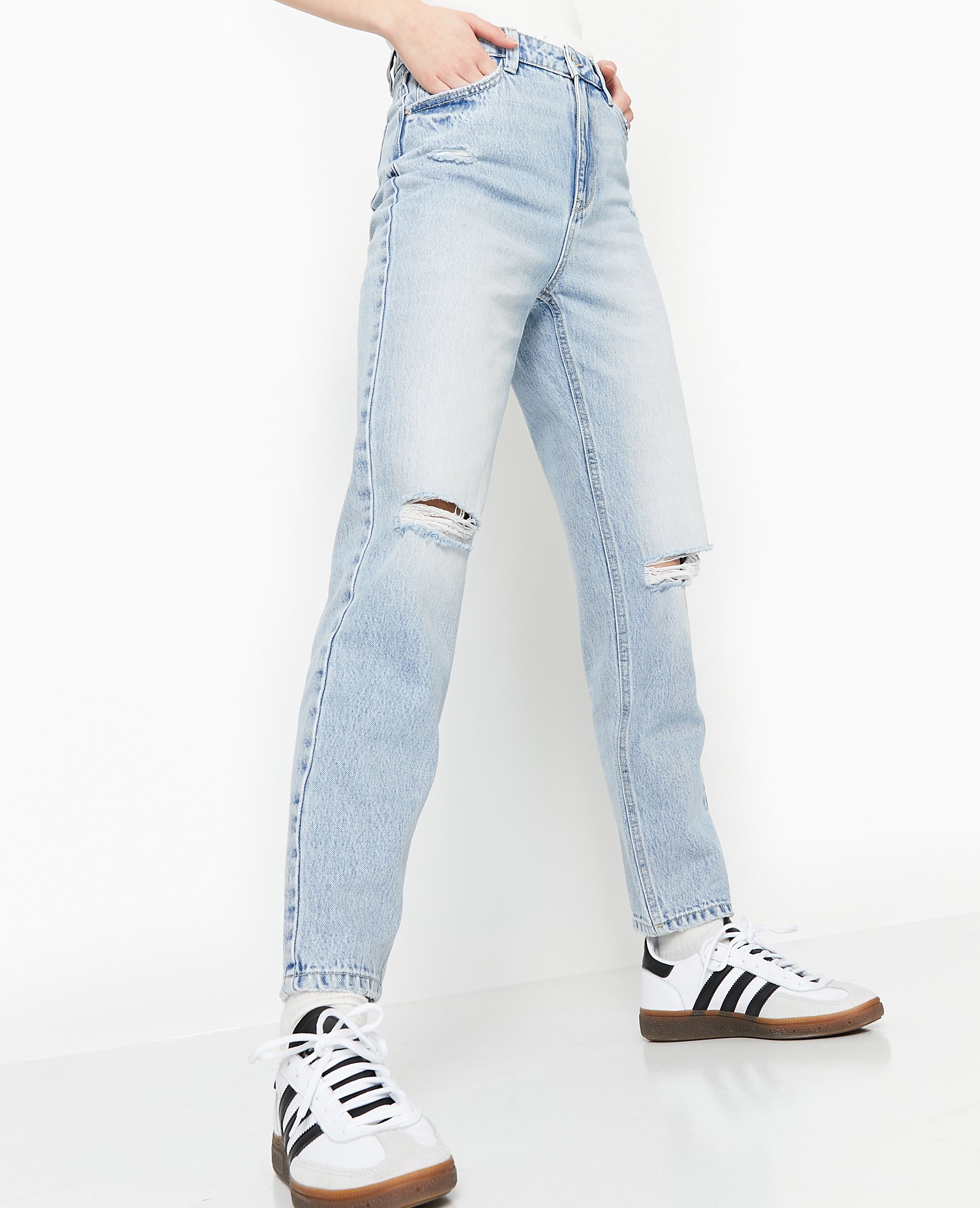 Jean mom taille haute trashe Pimkie