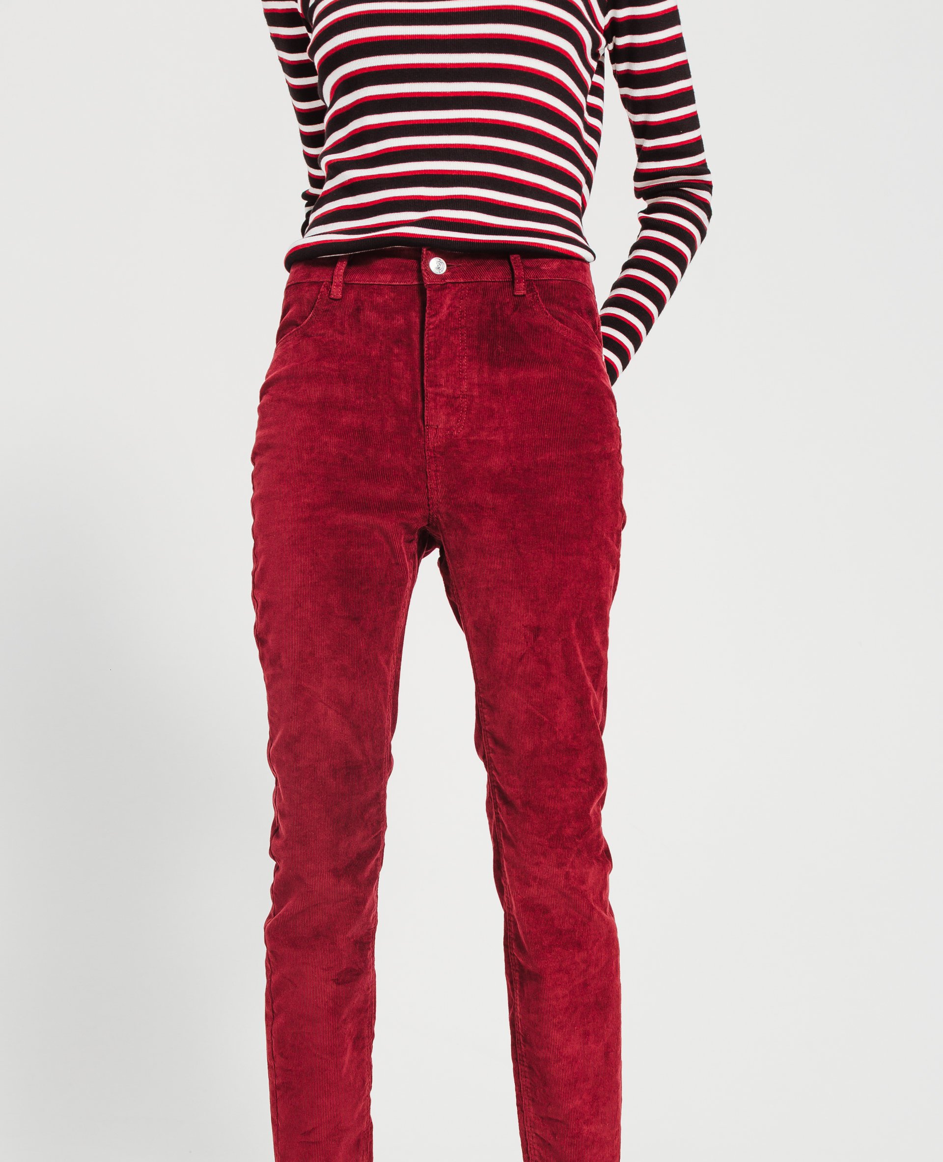 Pantalon skinny velours femme sale