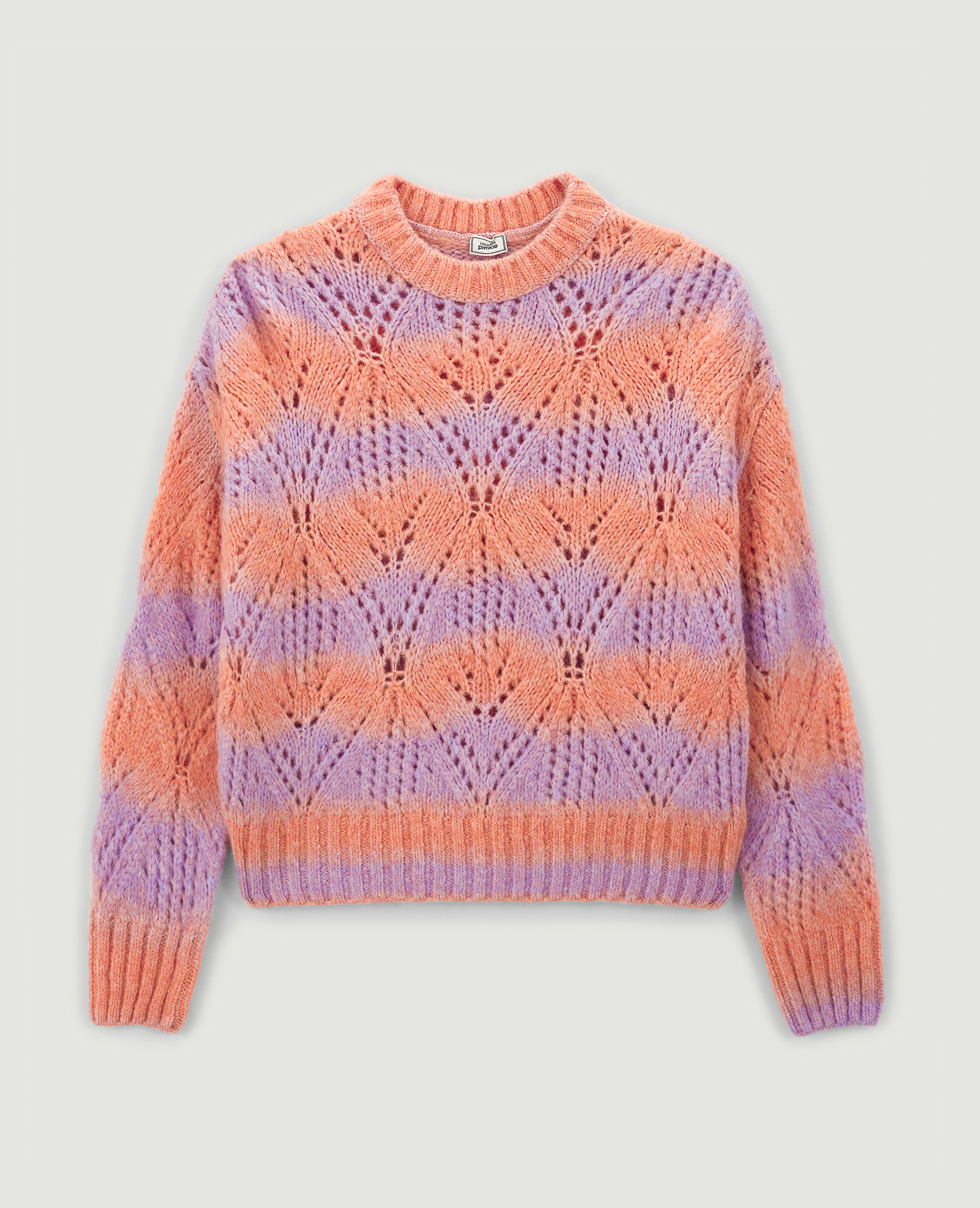 Pull bicolore maille ajourée rose - Pimkie