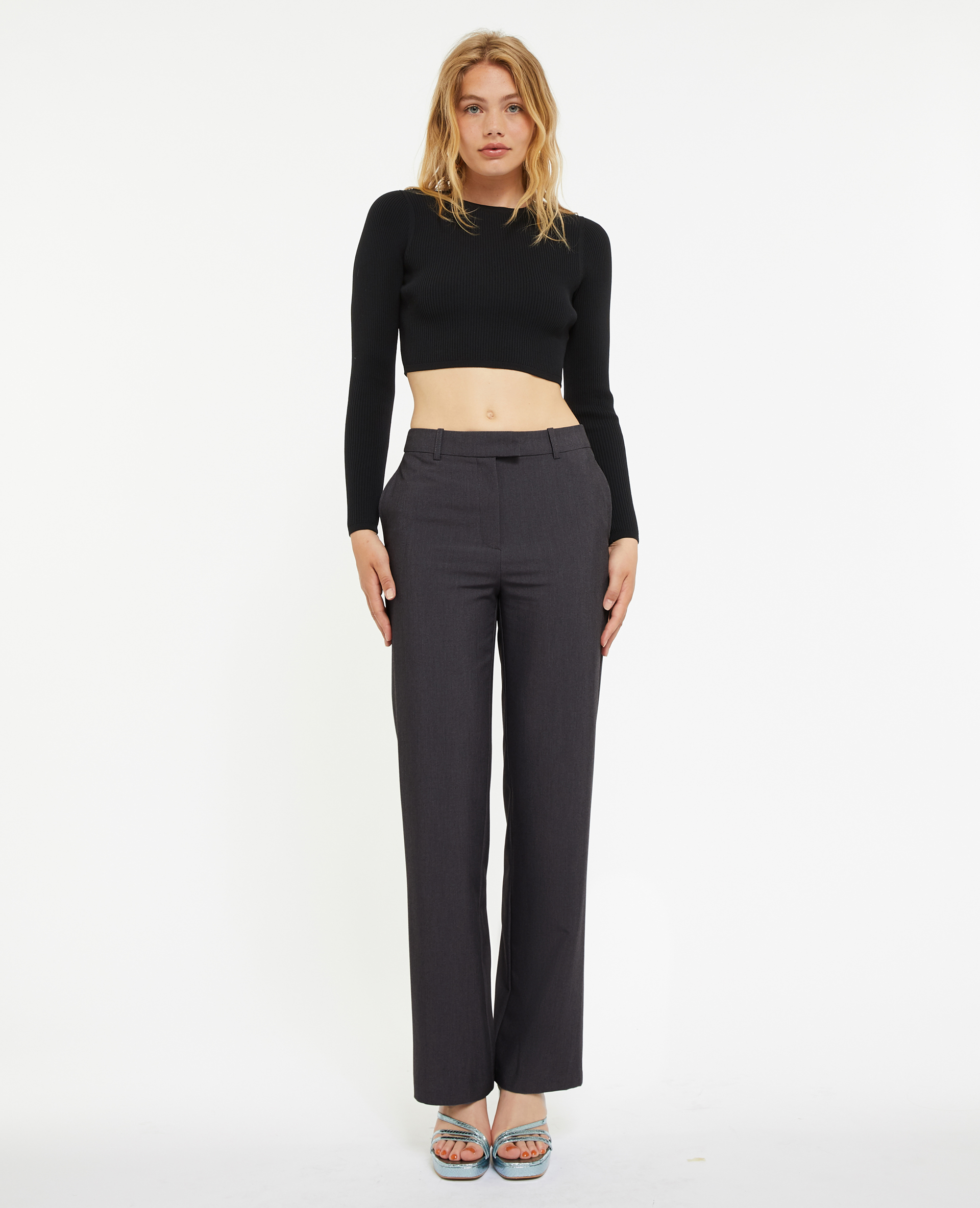 Pantalon de costume droit gris clair - Pimkie