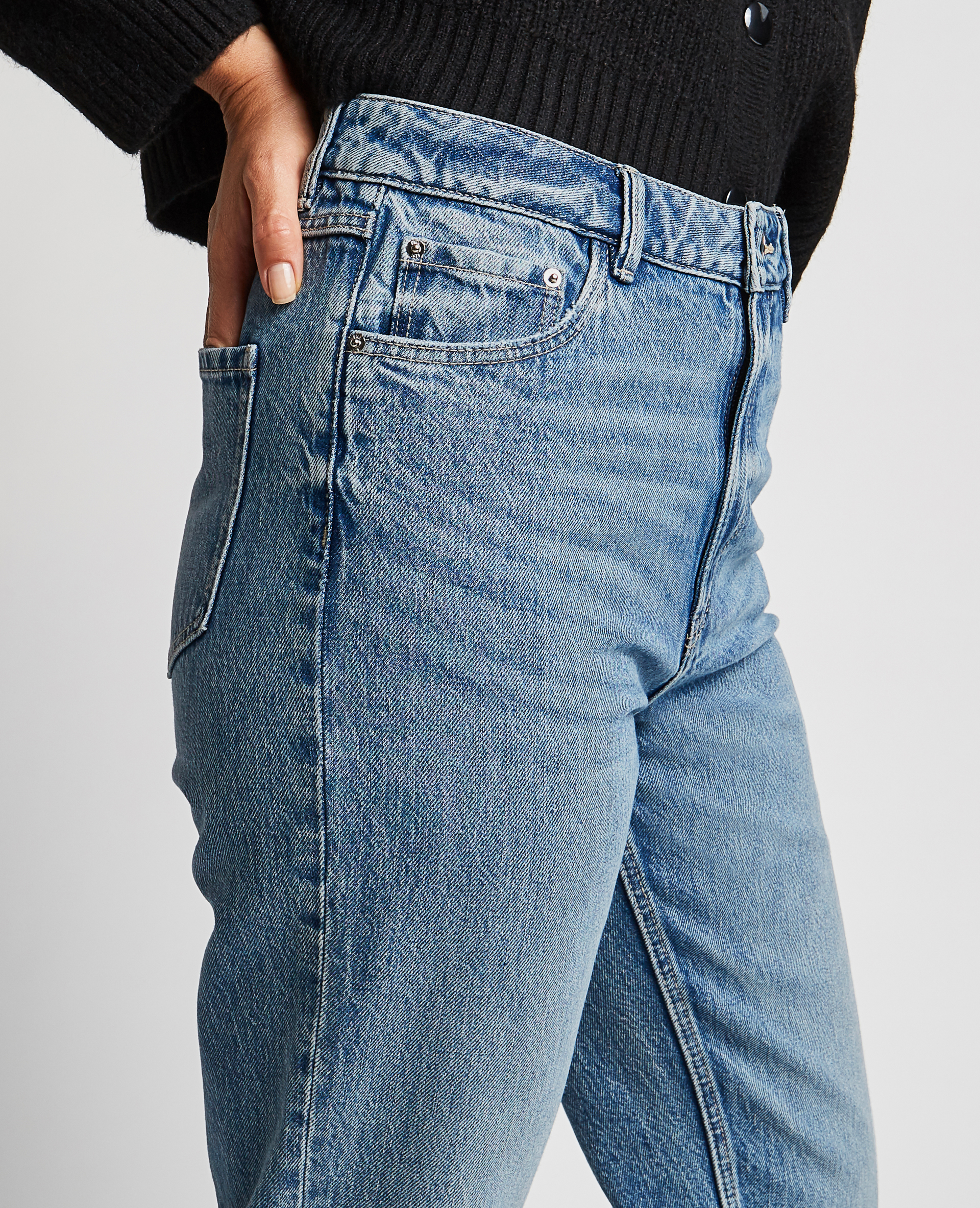 Jean droit taille haute bleu - Pimkie