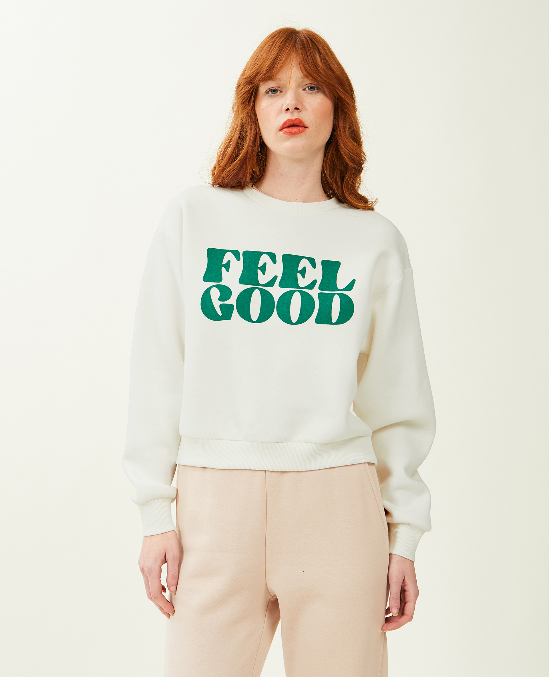 Sweat col rond blanc - Pimkie