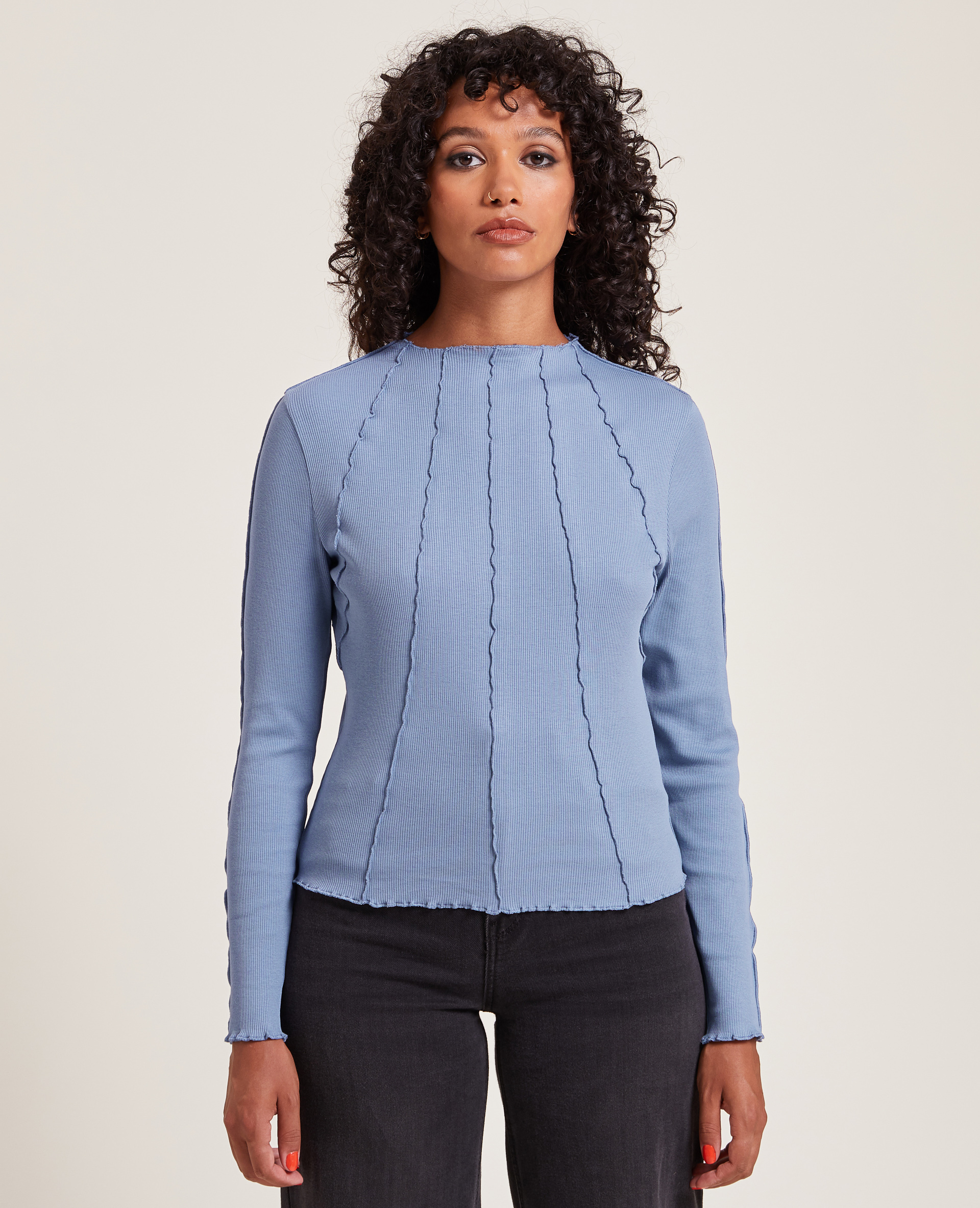Top coutures apparentes bleu foncé - Pimkie