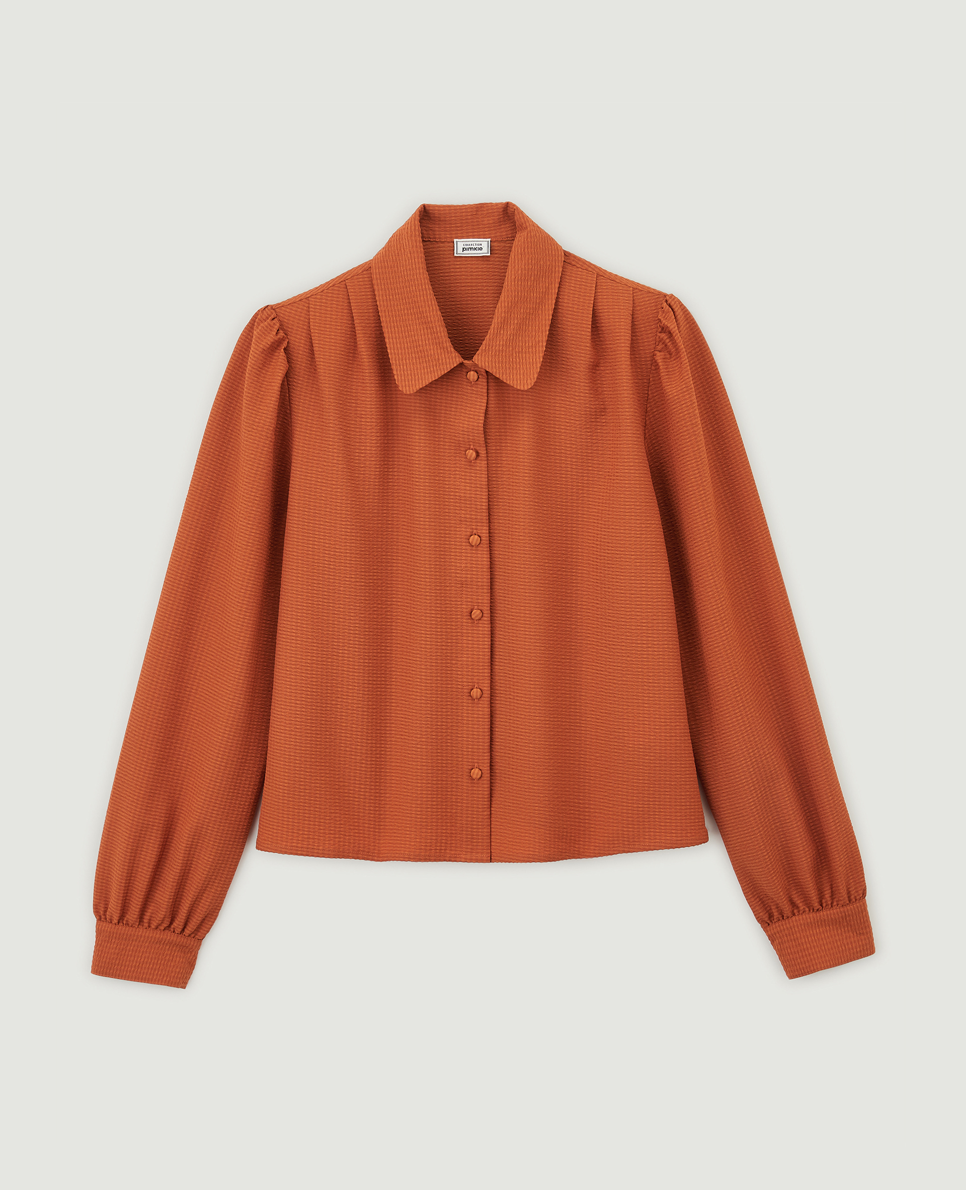 Chemisier tissu gaufré orange - Pimkie