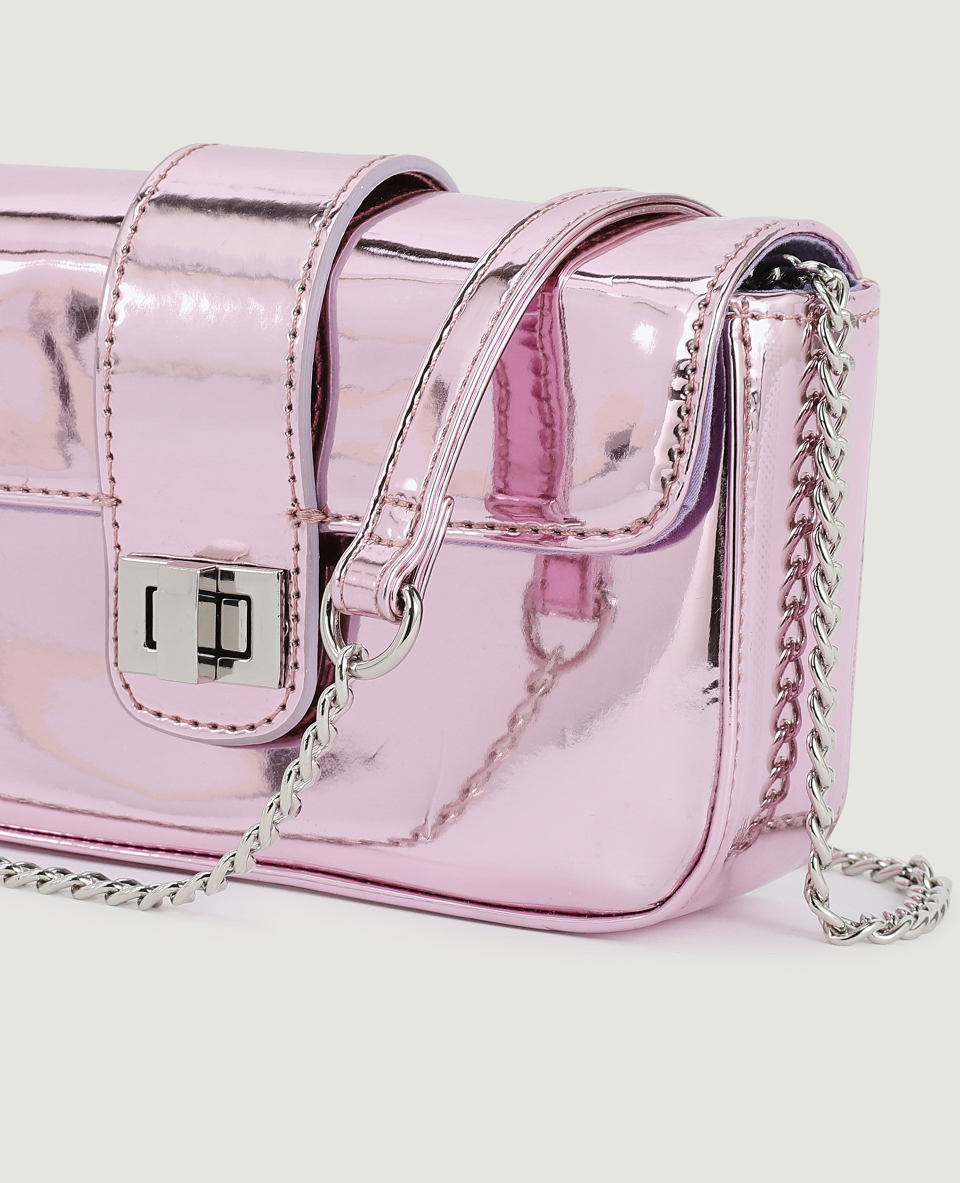 Petit sac boxy effet miroir rose clair - Pimkie