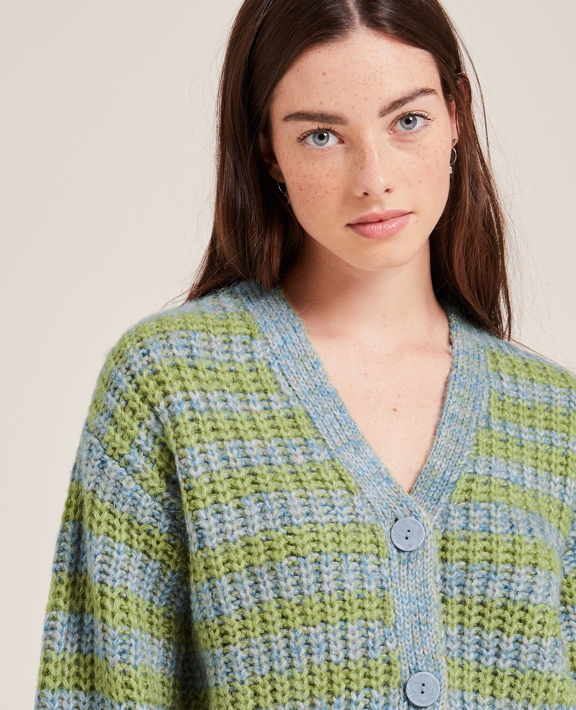 Gilet grosses mailles bleu - Pimkie