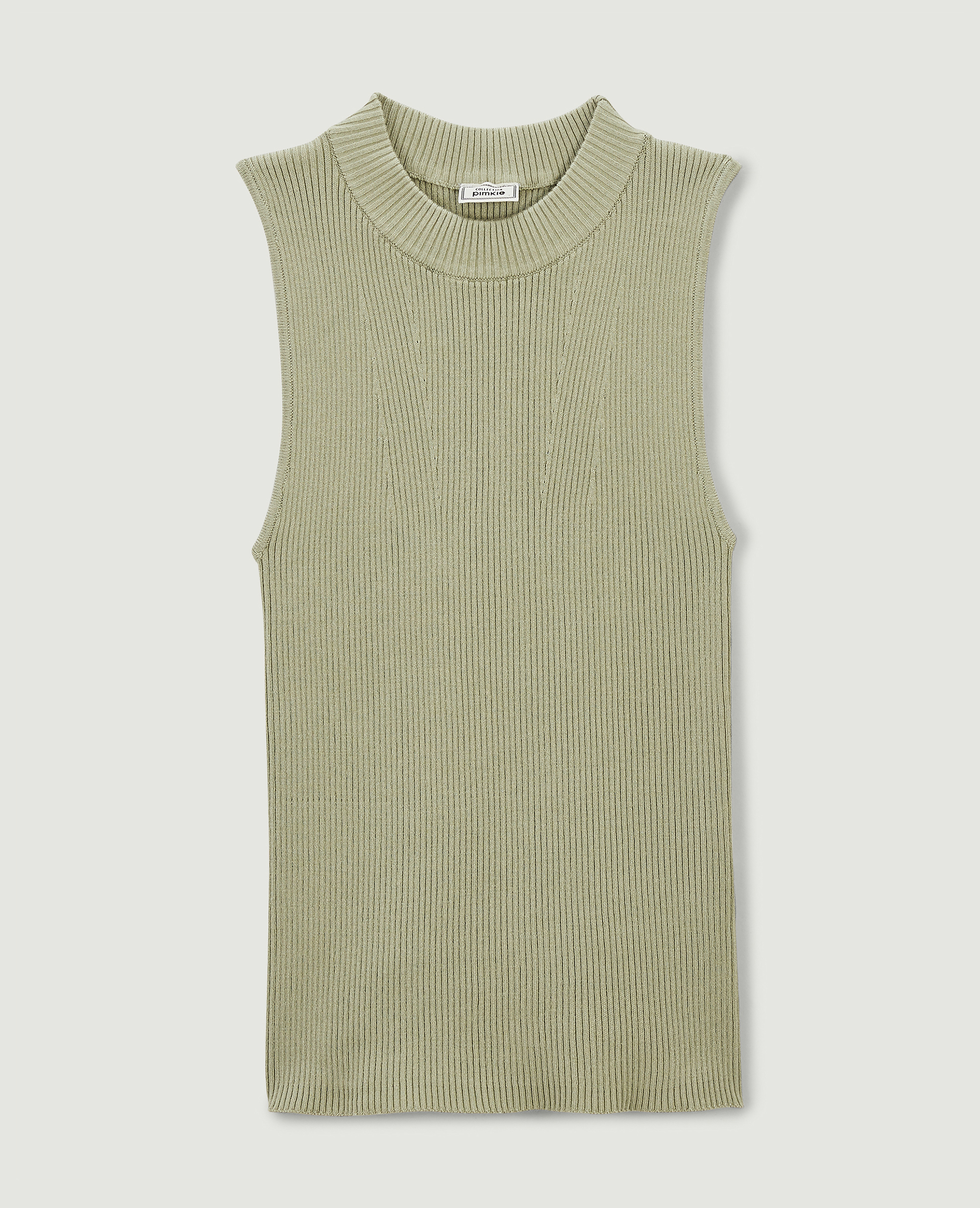 Top sans manches en maille vert de gris - Pimkie