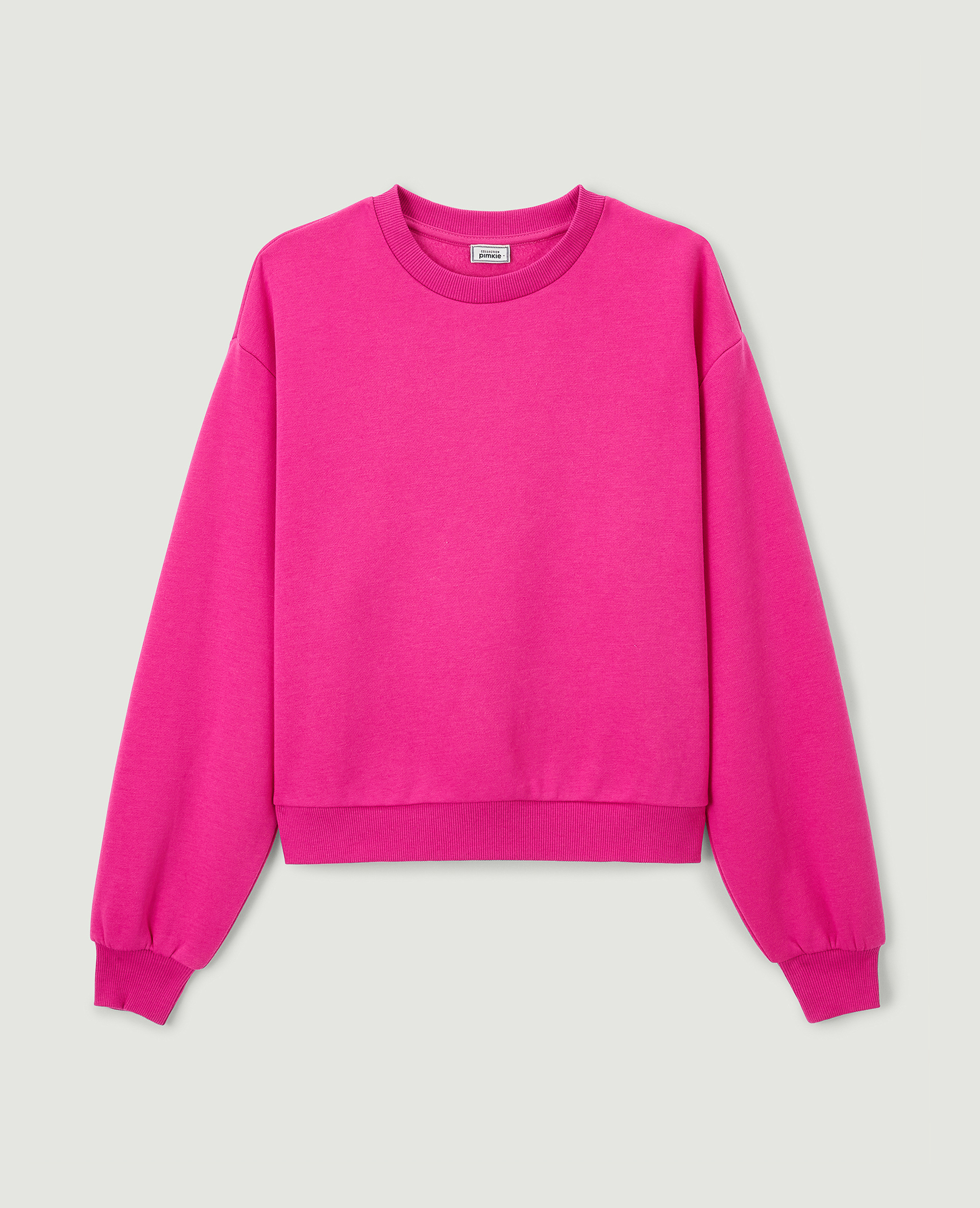 Sweat court col rond rose fuchsia - Pimkie