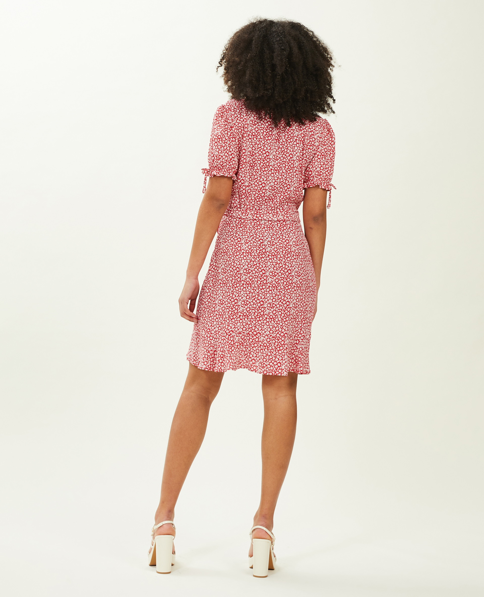 Robe courte cache-cœur rouge - Pimkie
