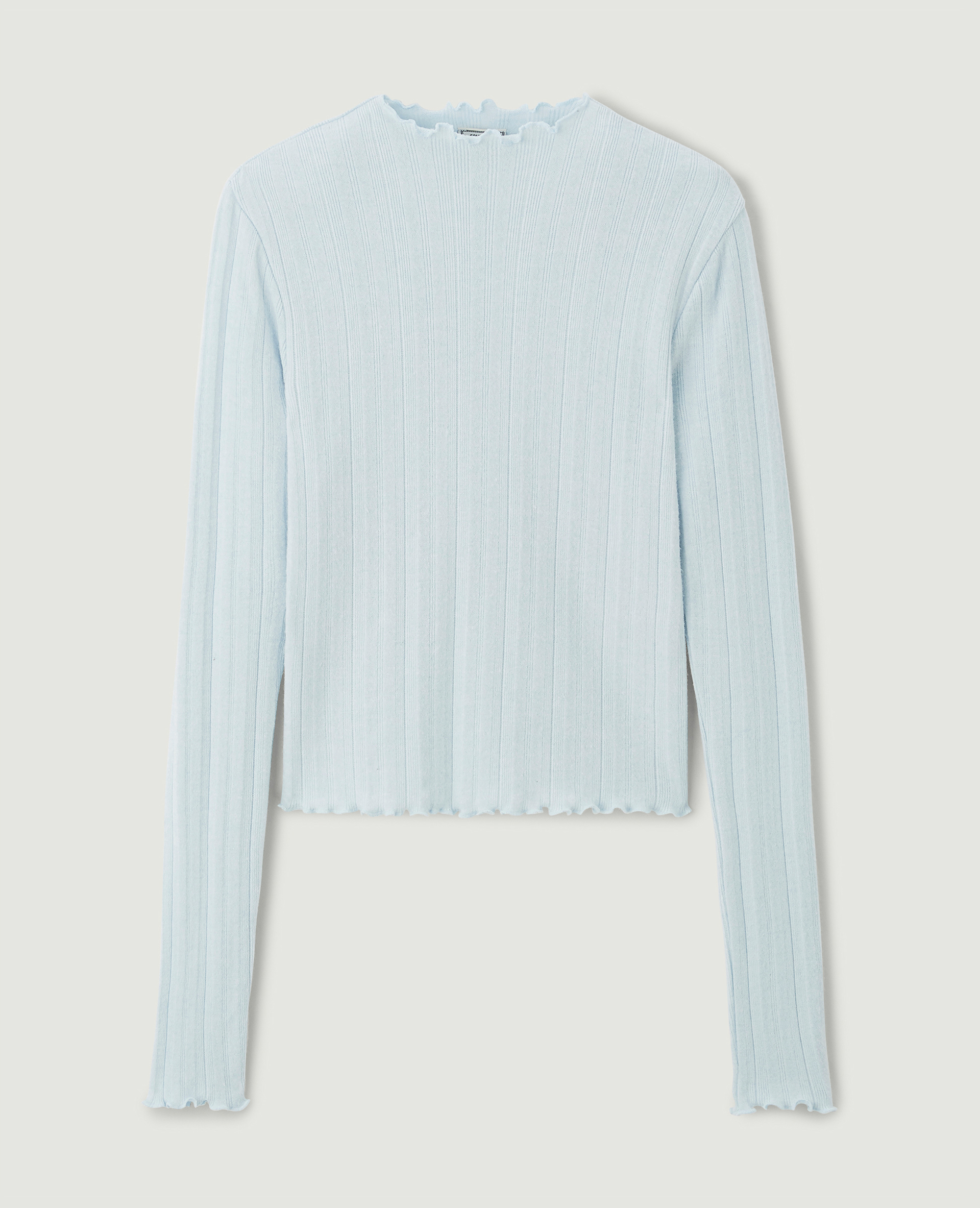 Pull maille fine côtelée bleu clair - Pimkie