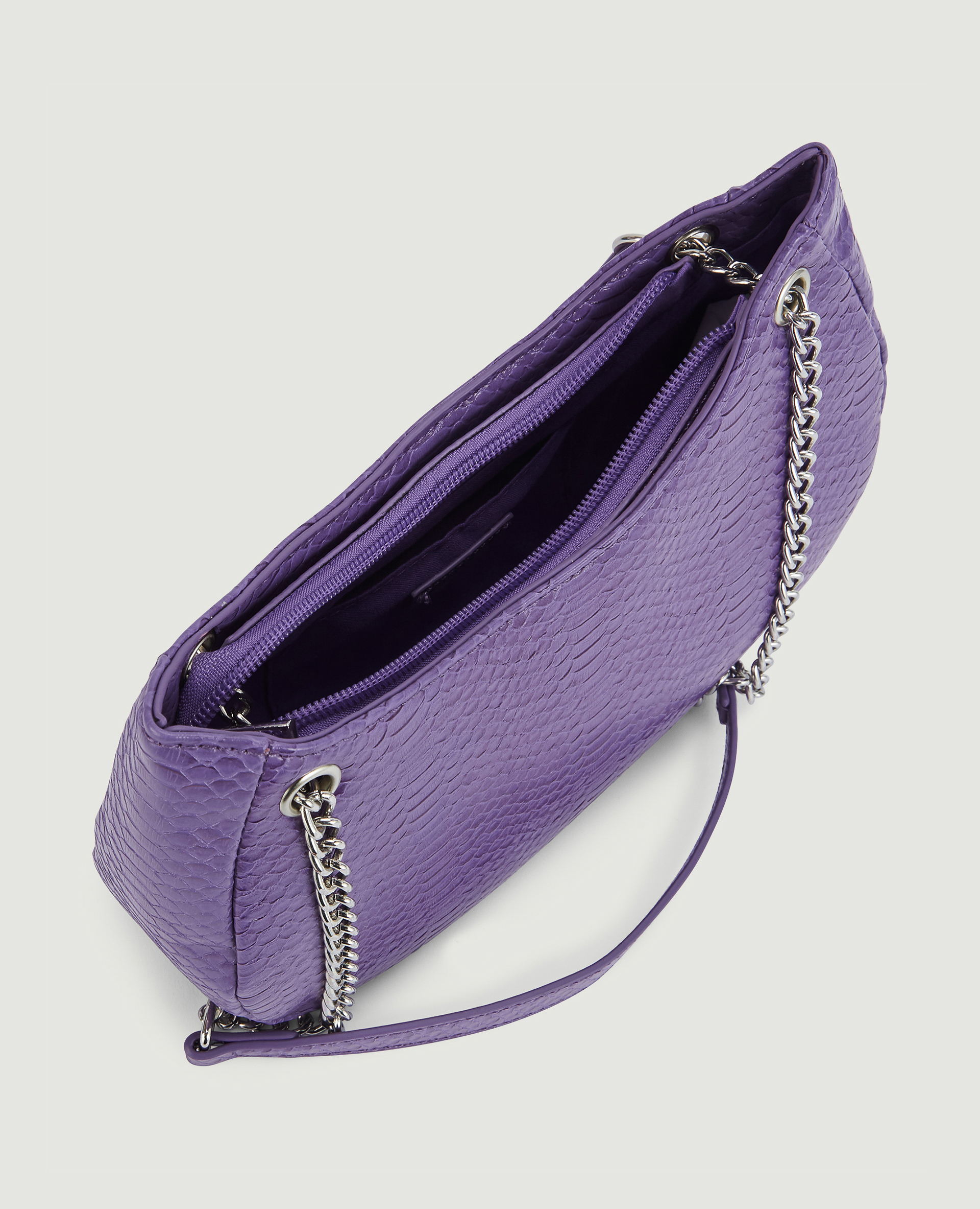 Sac rigide effet serpent violet - Pimkie