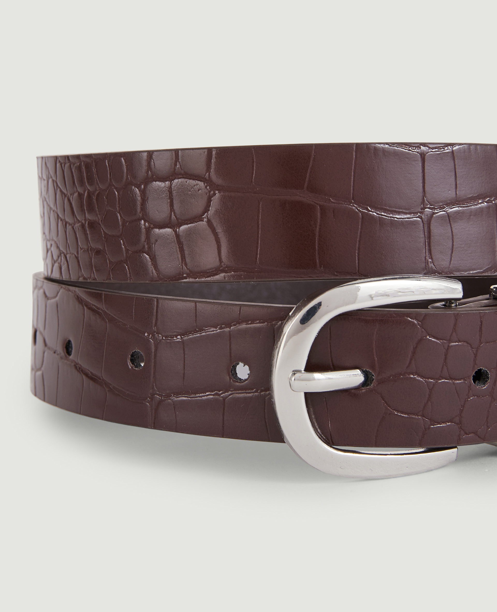 Ceinture effet croco marron - Pimkie