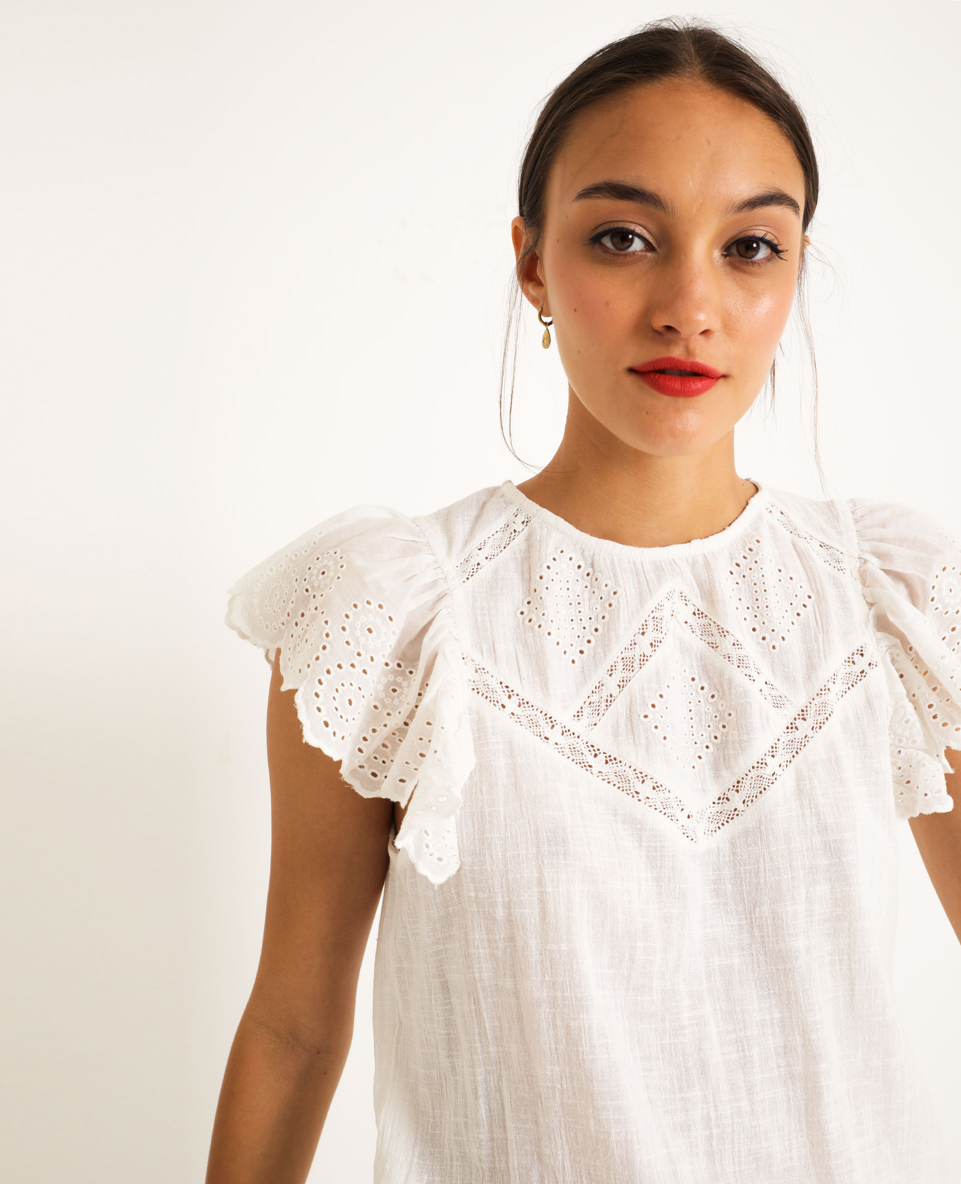 Blouse brodée blanche cheap