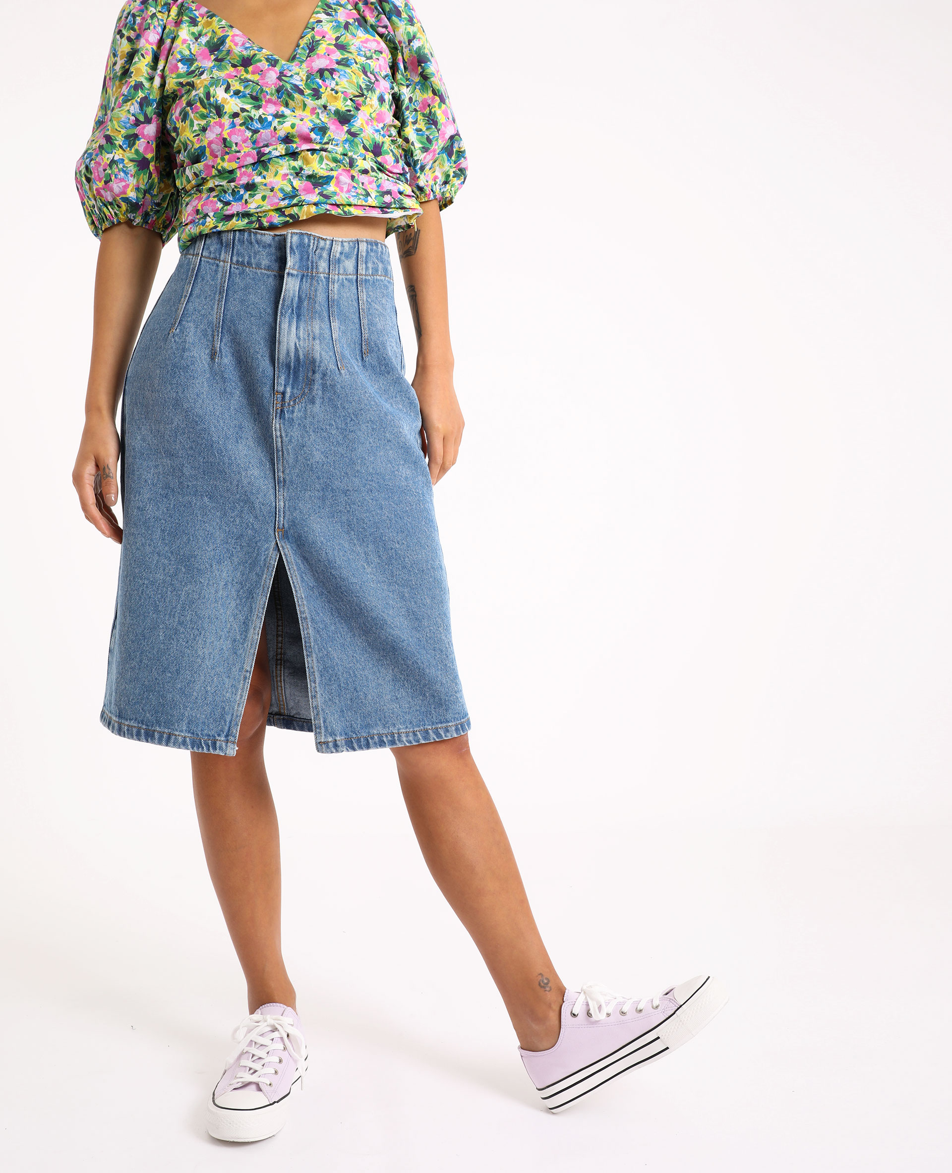 Jupe midi denim store