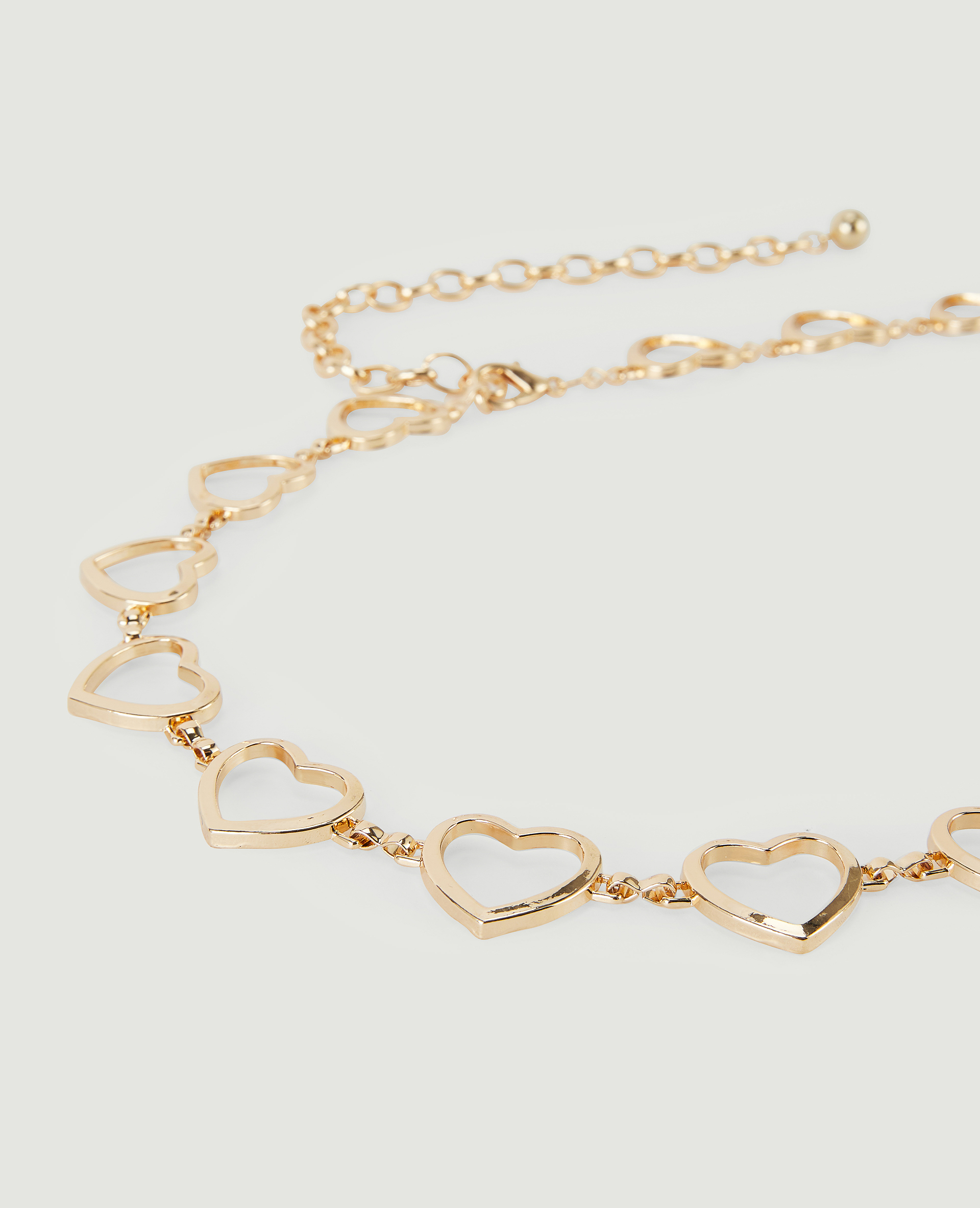 Ceinture métallique avec cœurs jaune ocre - Pimkie