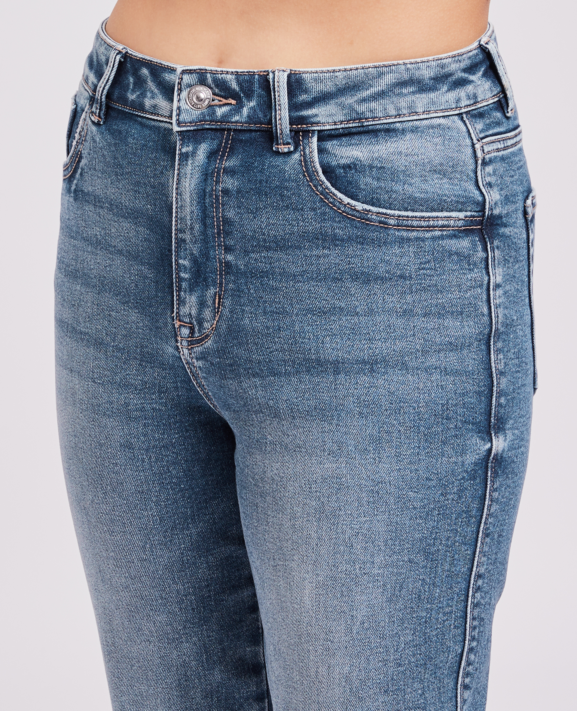 Jean droit stretch bleu denim - Pimkie