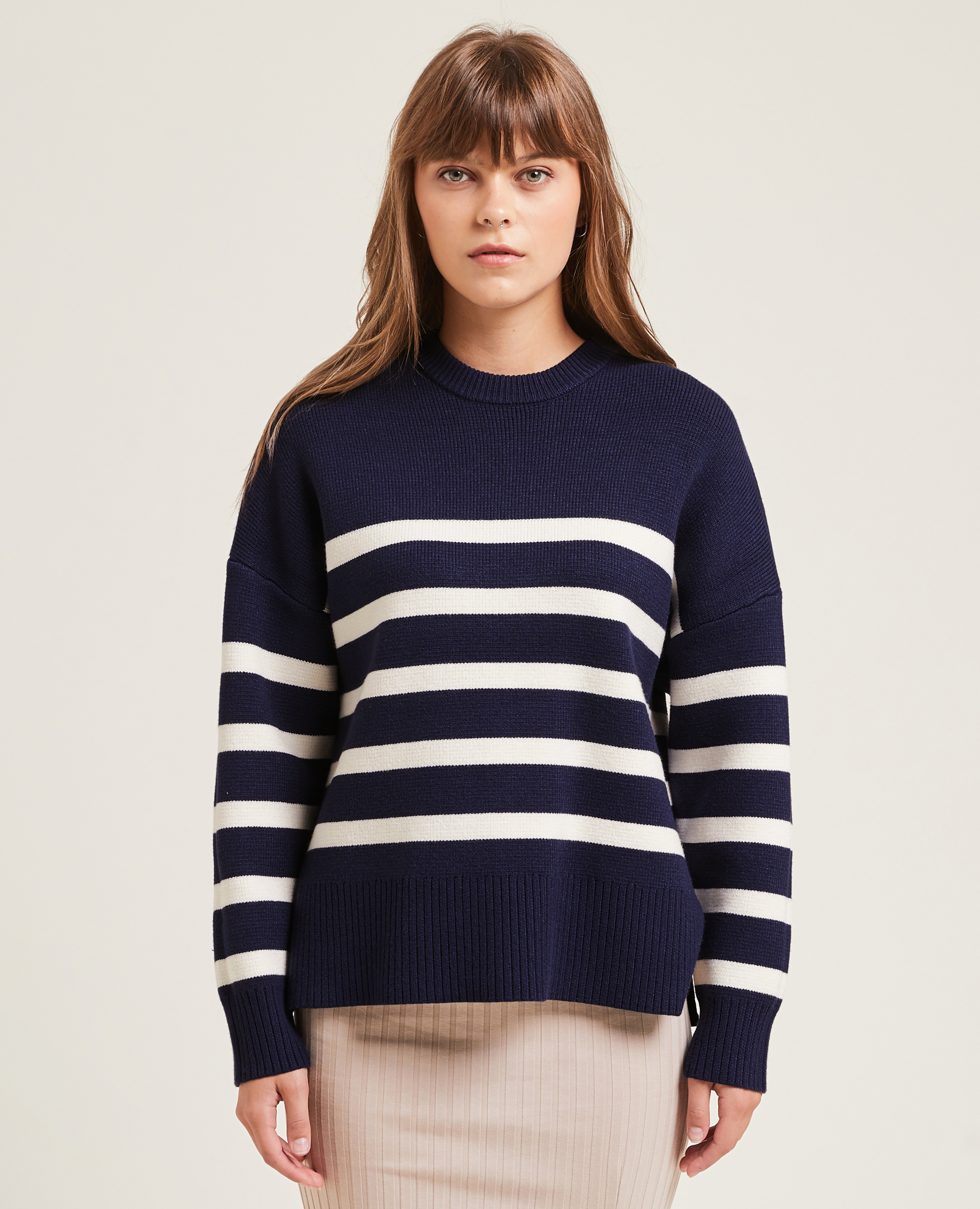 Pull marin en maille bleu marine - Pimkie