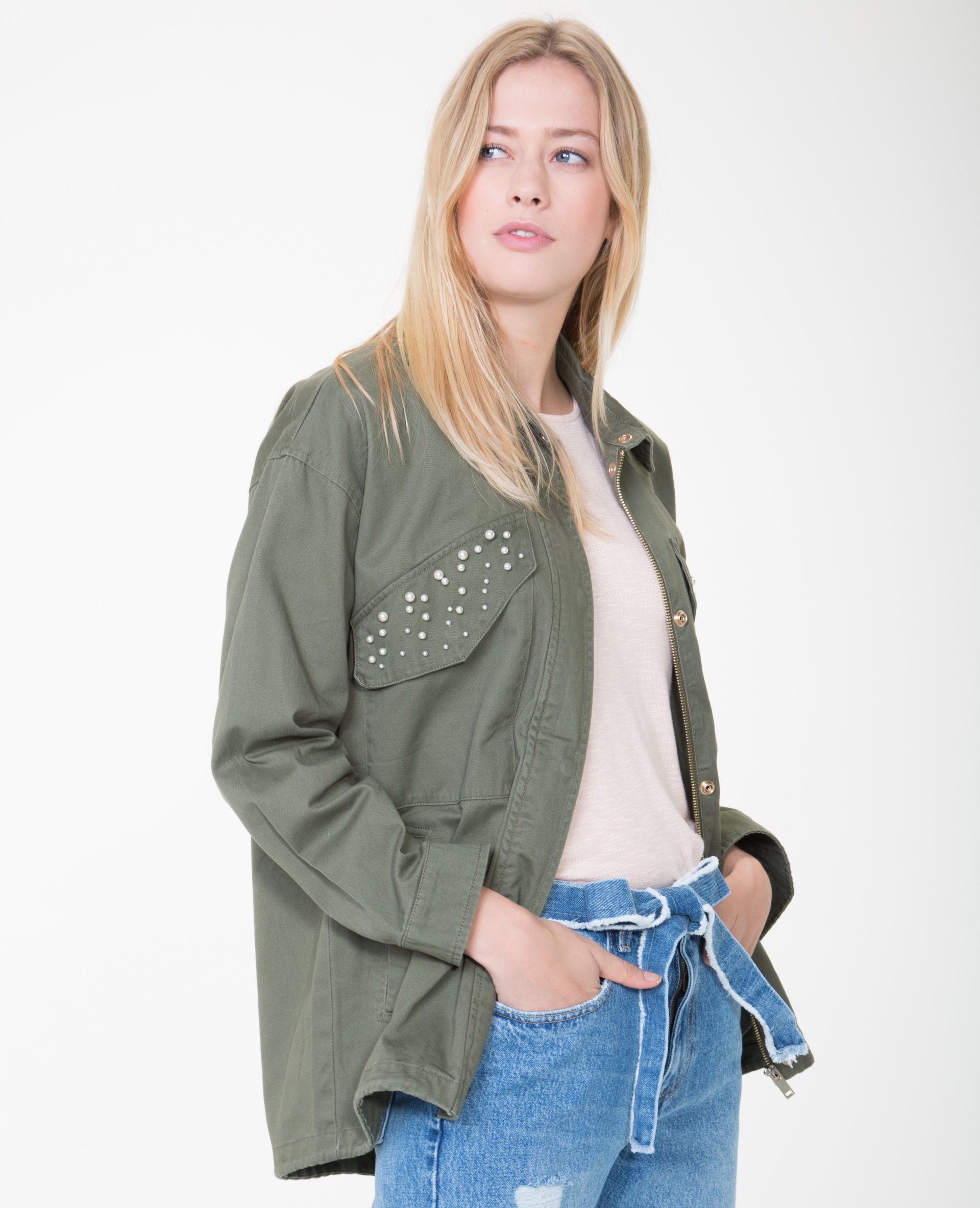 Veste army perles
